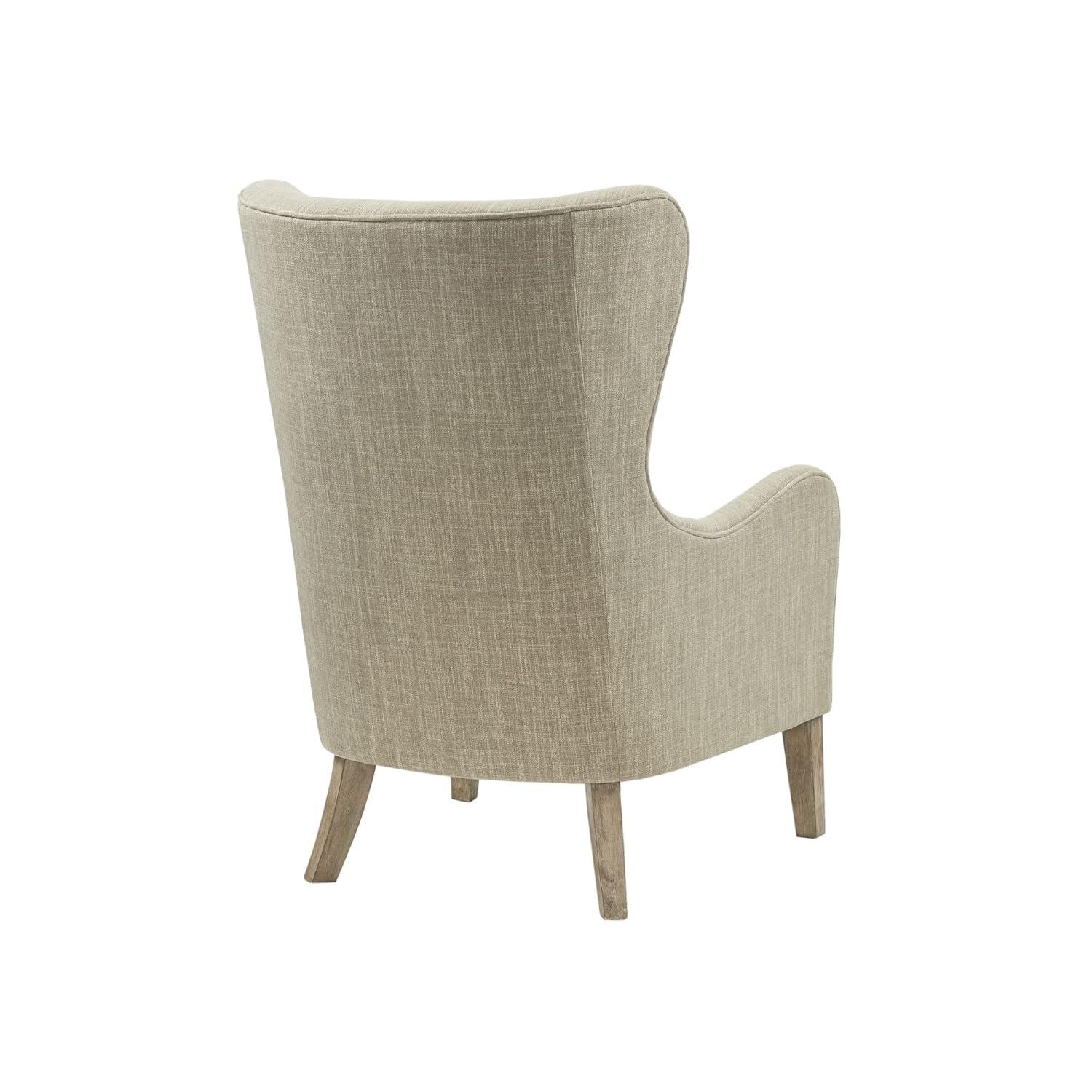 Aria Swoop Upholstered Wing Chair Taupe