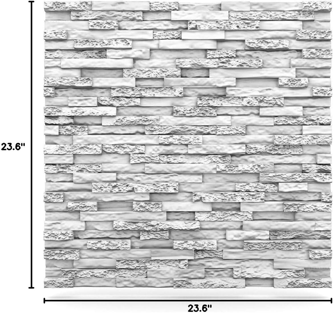 Stone 23.5" x 23.5" Seamless Glue-up 3D Wall Panels