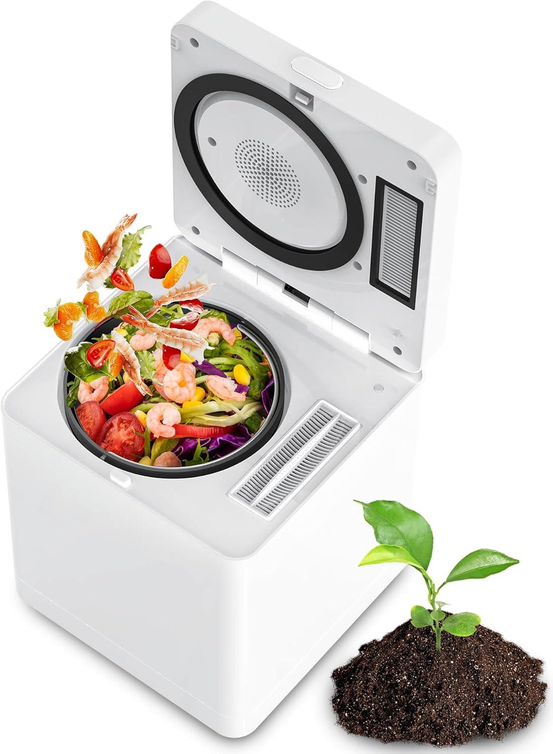 Electric Composter for Kitchen, 3.3L, Smart Compost Bin, Odorless/Auto-Cleaning, 2 Modes, Blade Upgrade, Food Waste to Fertilizer