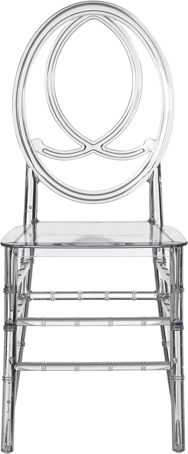 Fabulaxe Modern Acrylic Phoenix Dining Chair, Stackable Transparent Party Chair, Crystal Clear Acrylic Chair for Events and Weddings, Single