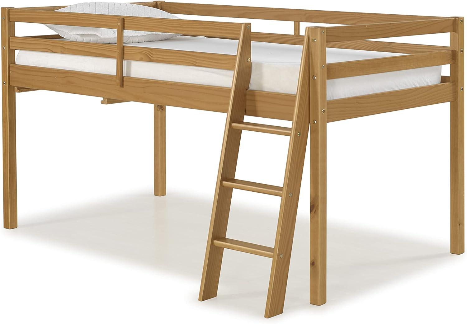 Kwinana Twin Solid Brazilian Pine Wood Junior Loft Bed