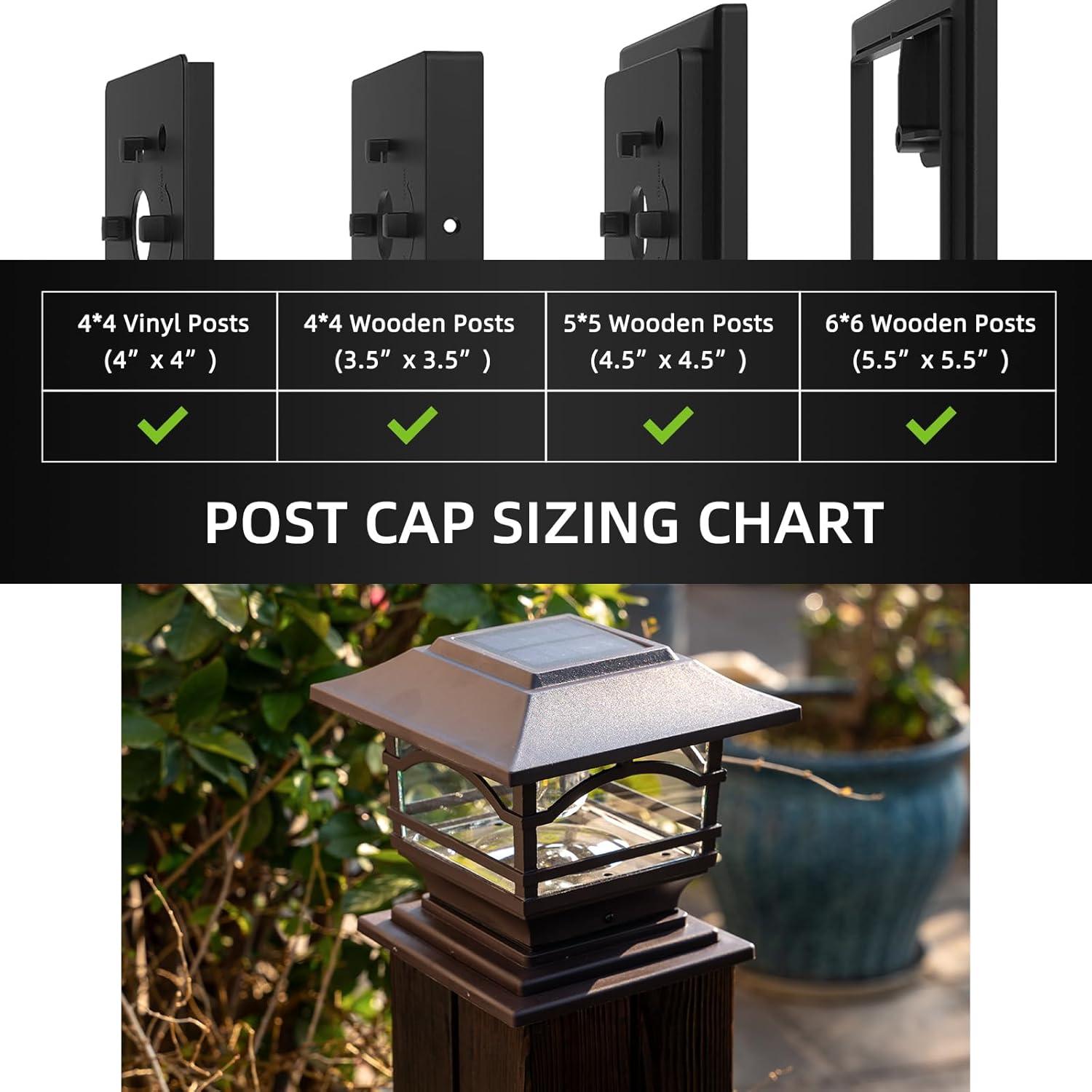 Kingsbridge Dual Lighted Solar Post Cap, Black