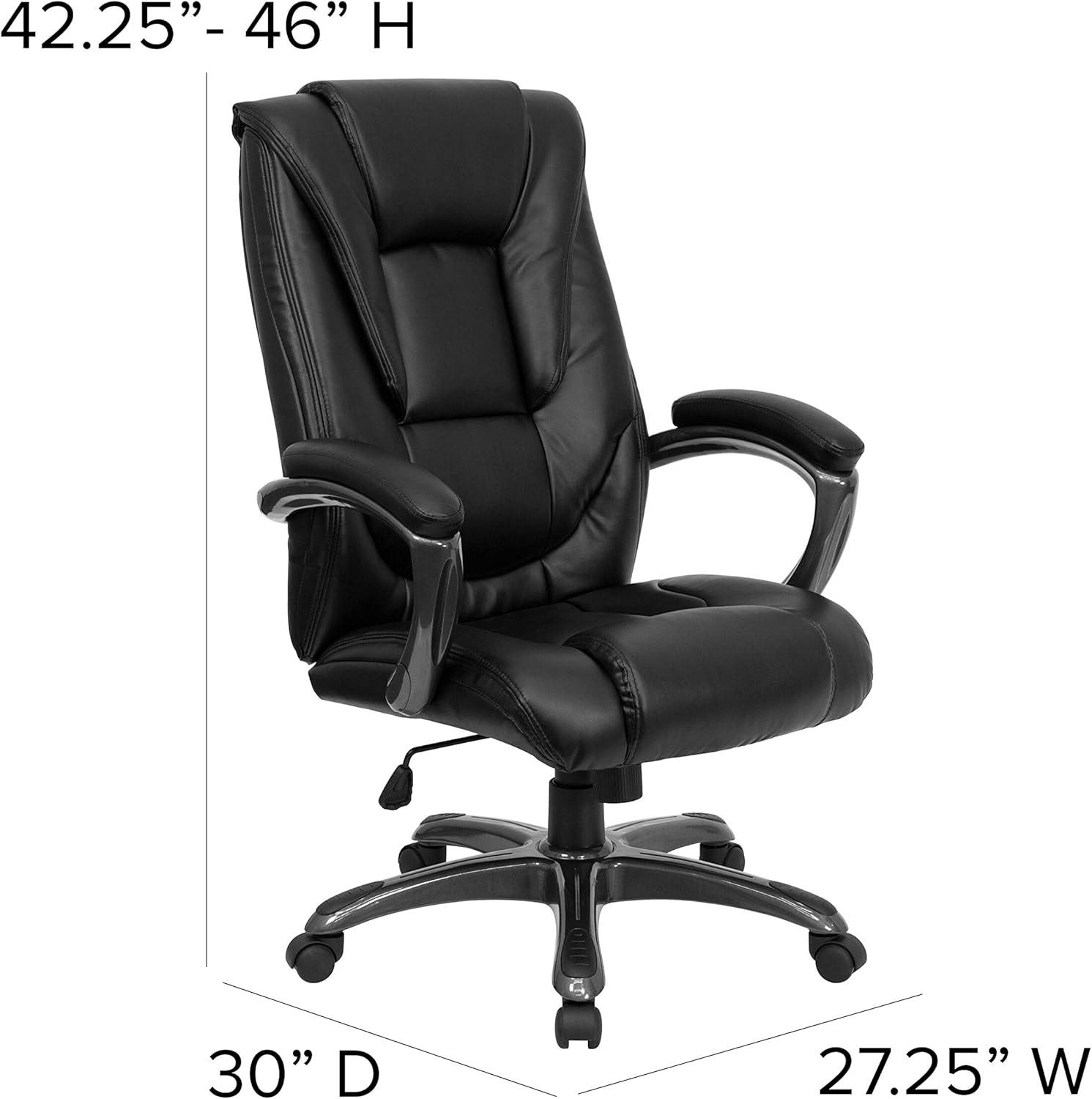 Ergonomic High-Back Black LeatherSoft Executive Swivel Office Chair