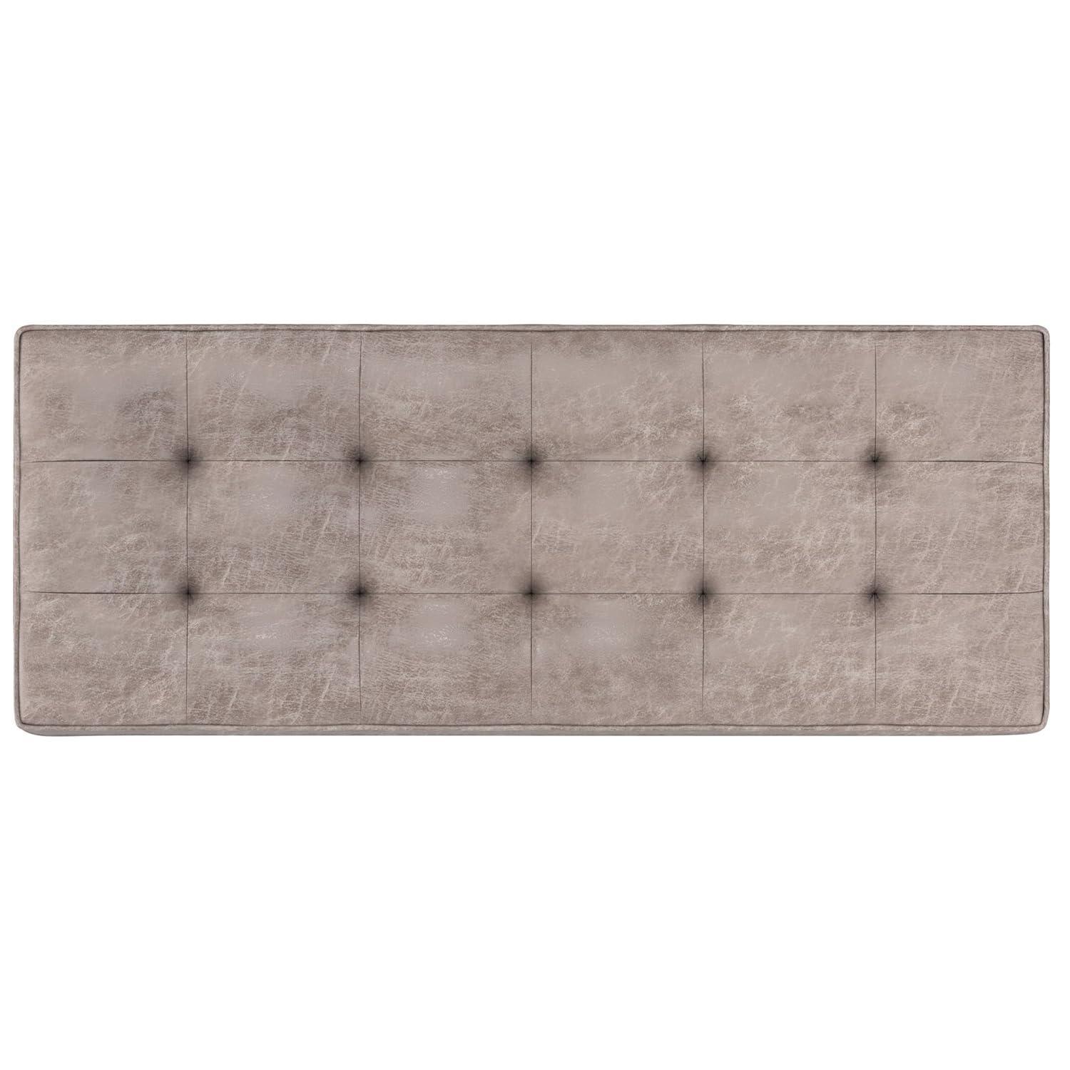 Simpli Home Cosmopolitan 44"W Transitional Tufted Storage Ottoman Bench with Lift Top