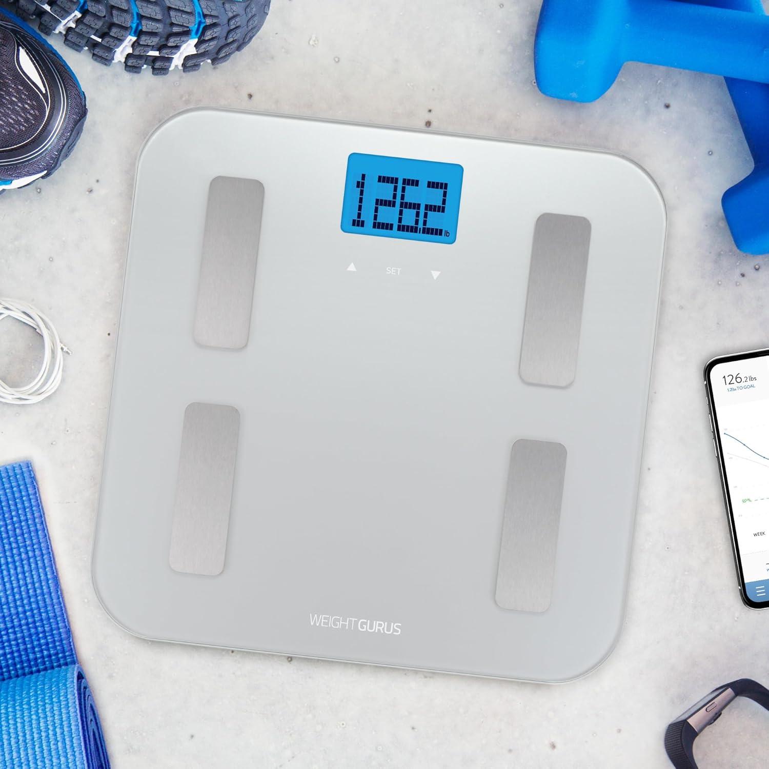Greater Goods Weight Gurus Digital Body Fat Scale With Large Backlit Lcd And Smartphone Tracking (silver)