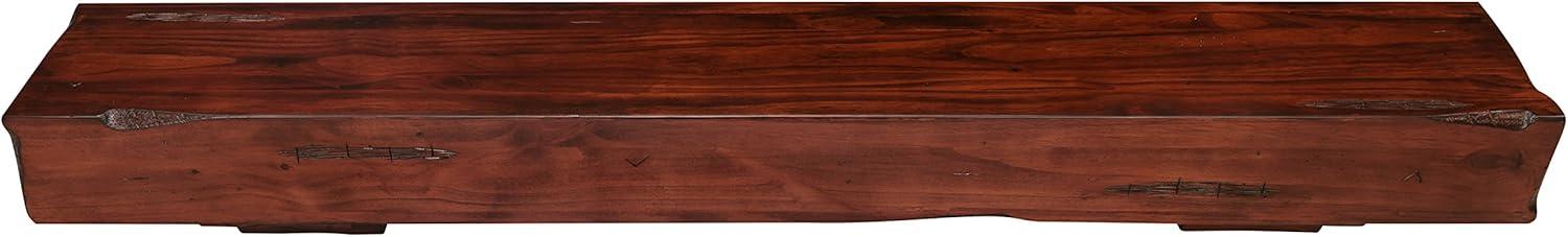 Rustic Distressed Cherry 60-Inch Wooden Fireplace Mantel Shelf