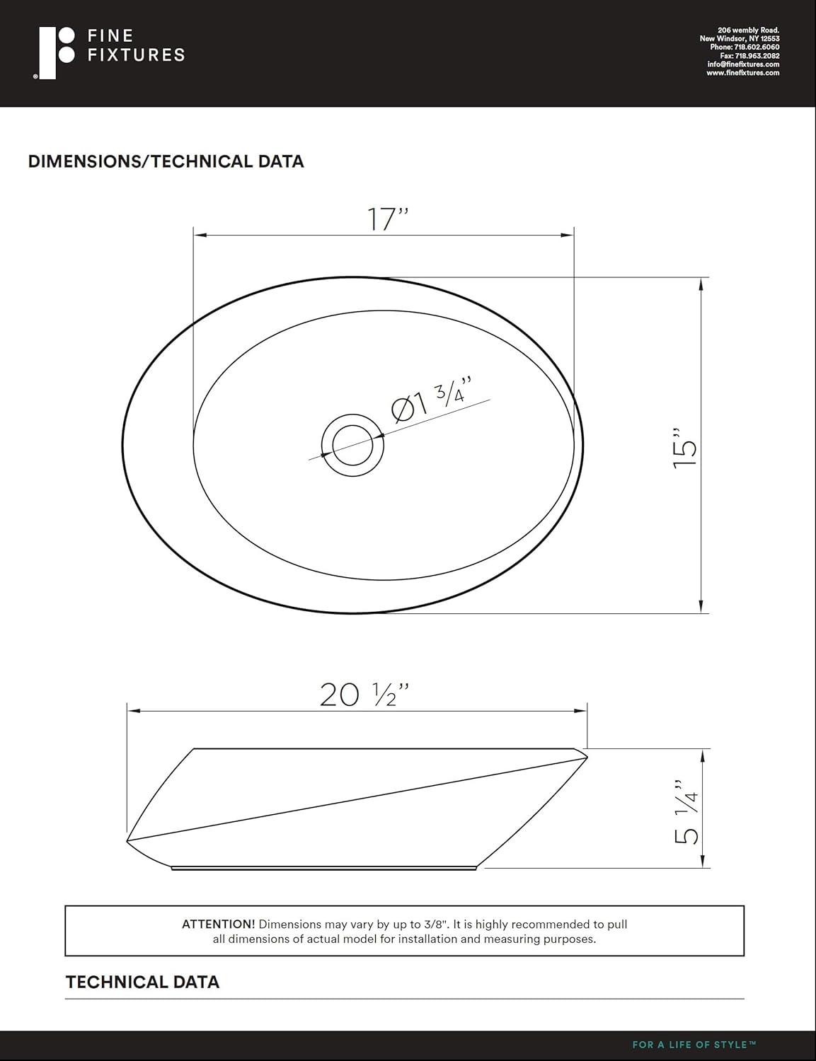 Vitreous China Oval Vessel Bathroom Sink