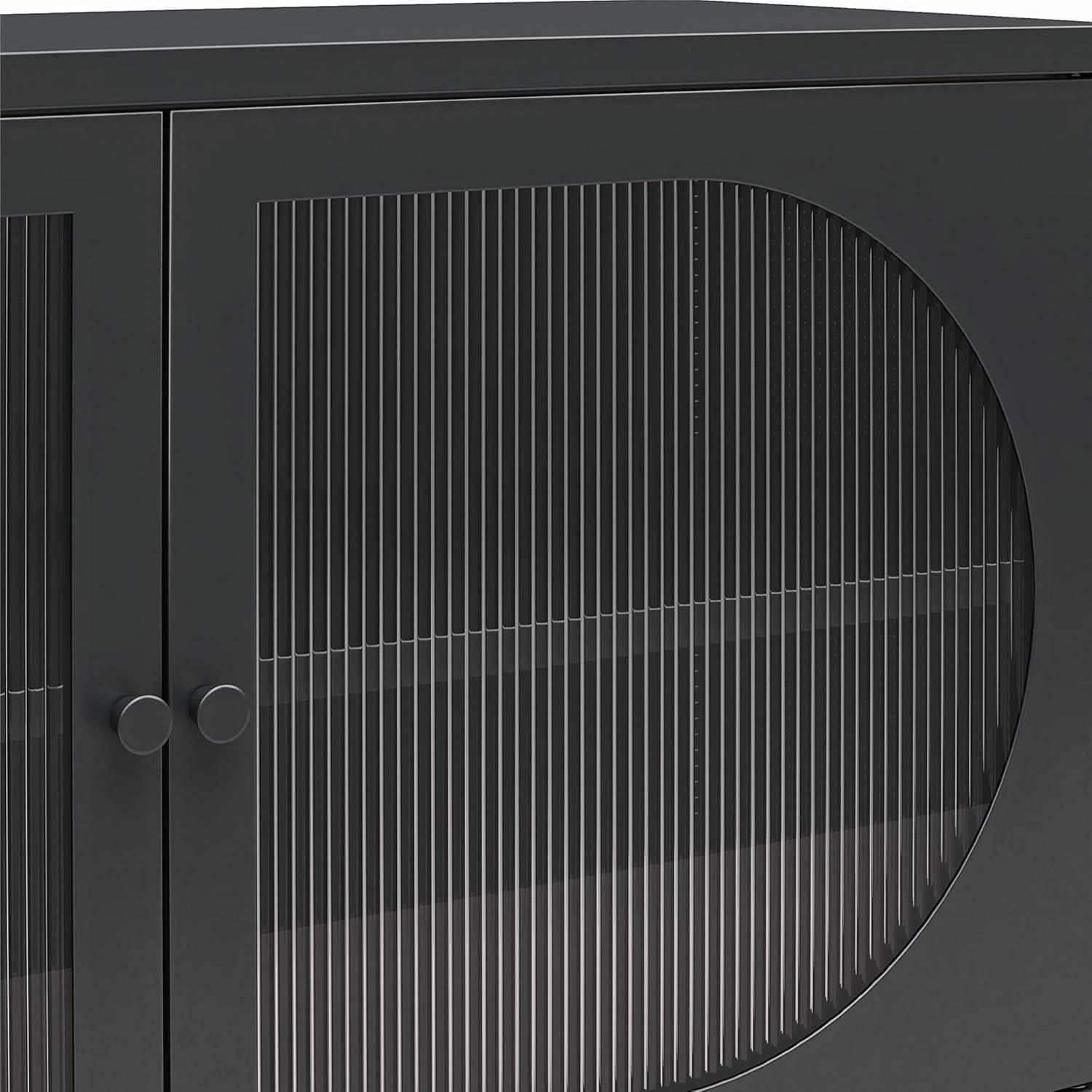 Luna 25.2'' Tall Accent Cabinet with Fluted Glass