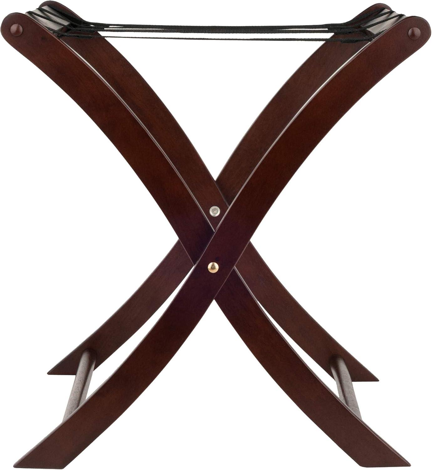 Scarlett Luggage Rack Cappuccino - Winsome: Solid Wood, Foldable, No Assembly, Mid-Century Modern Style