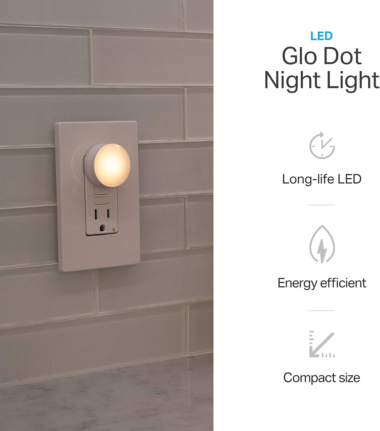 Lights by Night Mini LED Night Light, 10 Pack, Plug-in, Dusk to Dawn, Compact, UL-Listed, Ideal for Office, Bathroom, Bedroom, Nursery, Hallway, Kitchen, White, 55166, 10