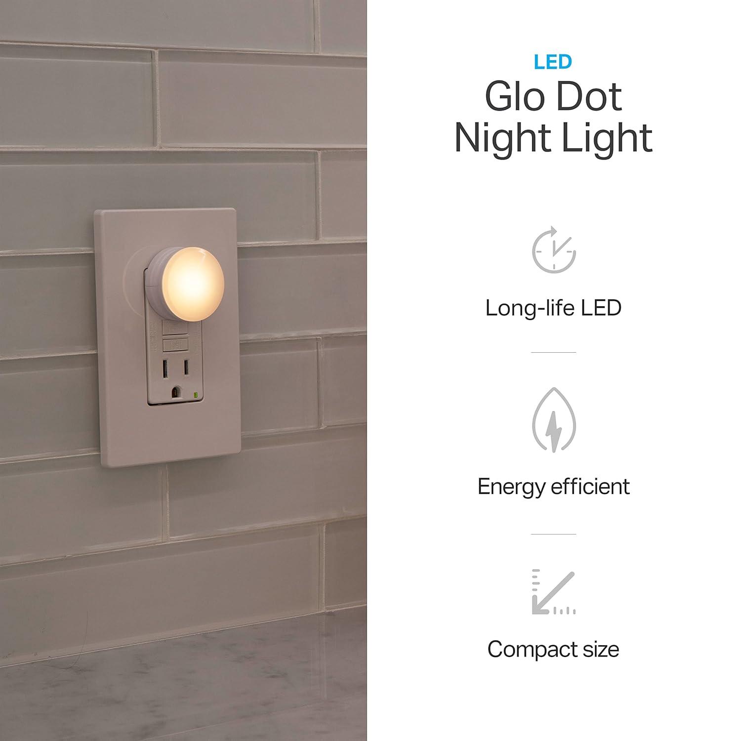 Lights by Night Mini LED Night Light, 10 Pack, Plug-in, Dusk to Dawn, Compact, UL-Listed, Ideal for Office, Bathroom, Bedroom, Nursery, Hallway, Kitchen, White, 55166, 10