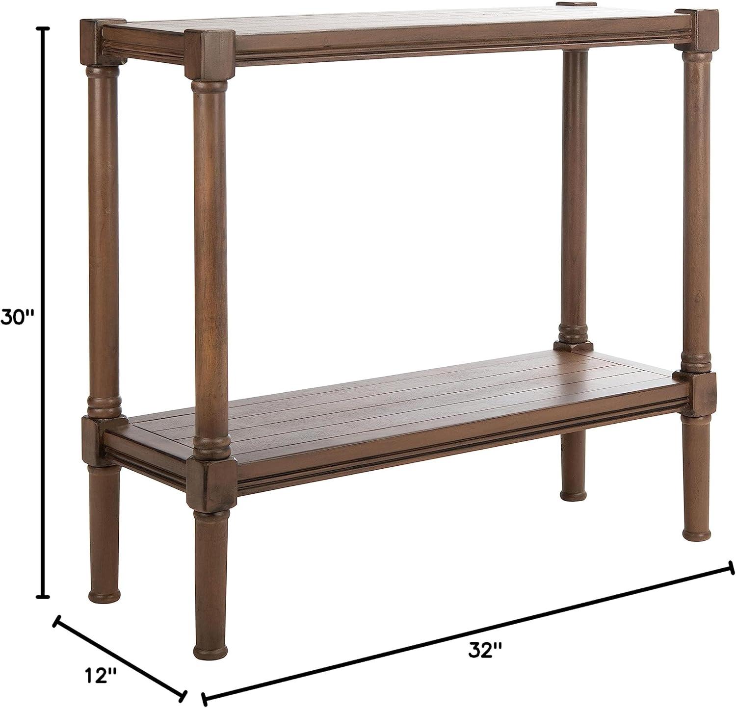 SAFAVIEH Rafiki Amish Brown Wood Console Table with Shelf (31.5 in. W x 11.8 in. D x 29.5 in. H)