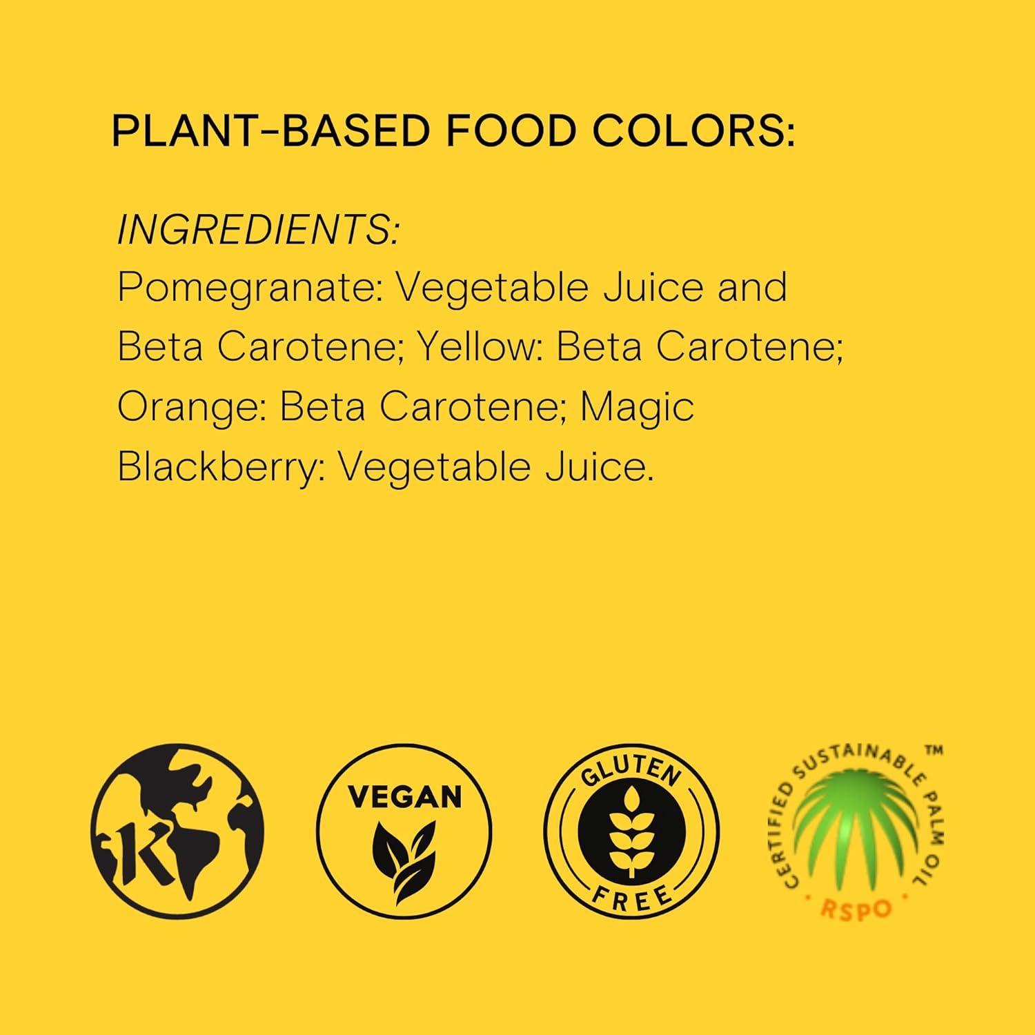 Supernatural Kitchen 100% Plant-Based Food Colors, 4 Packets, 0.28 oz (2 g) Each