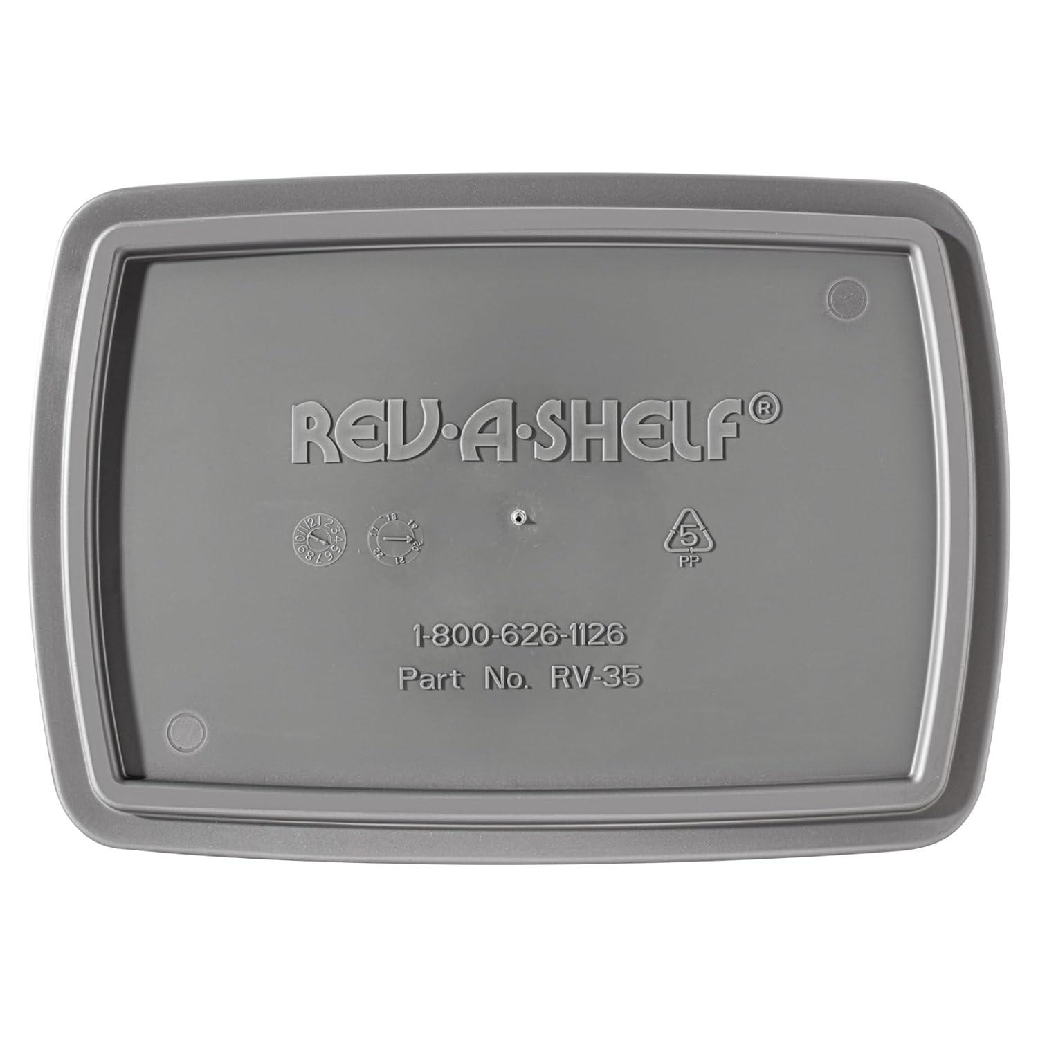 Rev-A-Shelf 35 Qt Under Sink Trash Can Replacement, Plastic, Silver, RV-35-17-52