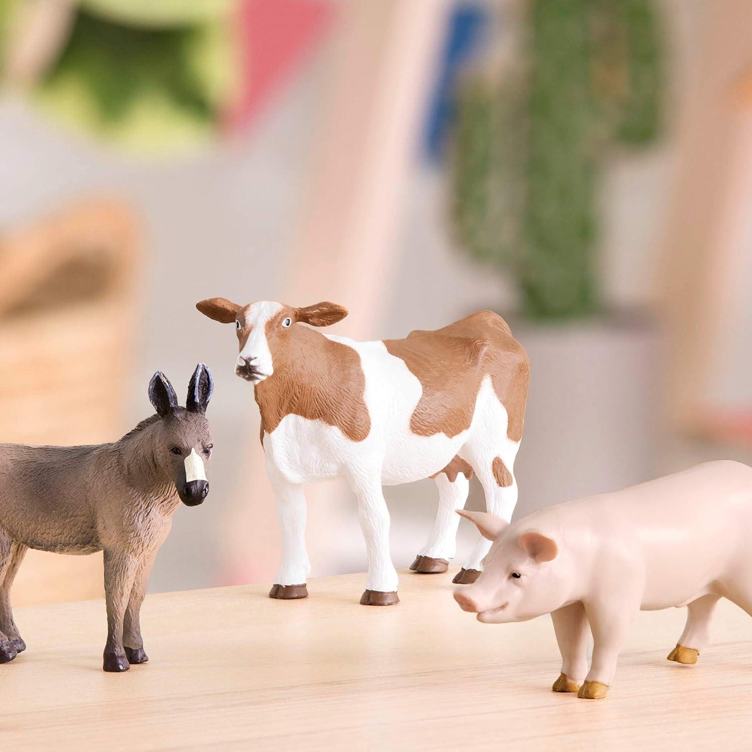 Terra by Battat - Farm Animals (Donkey, Cow, Pig) - Farm Animal Toys with Donkey Toy for Kids 3+ Pc, Multi