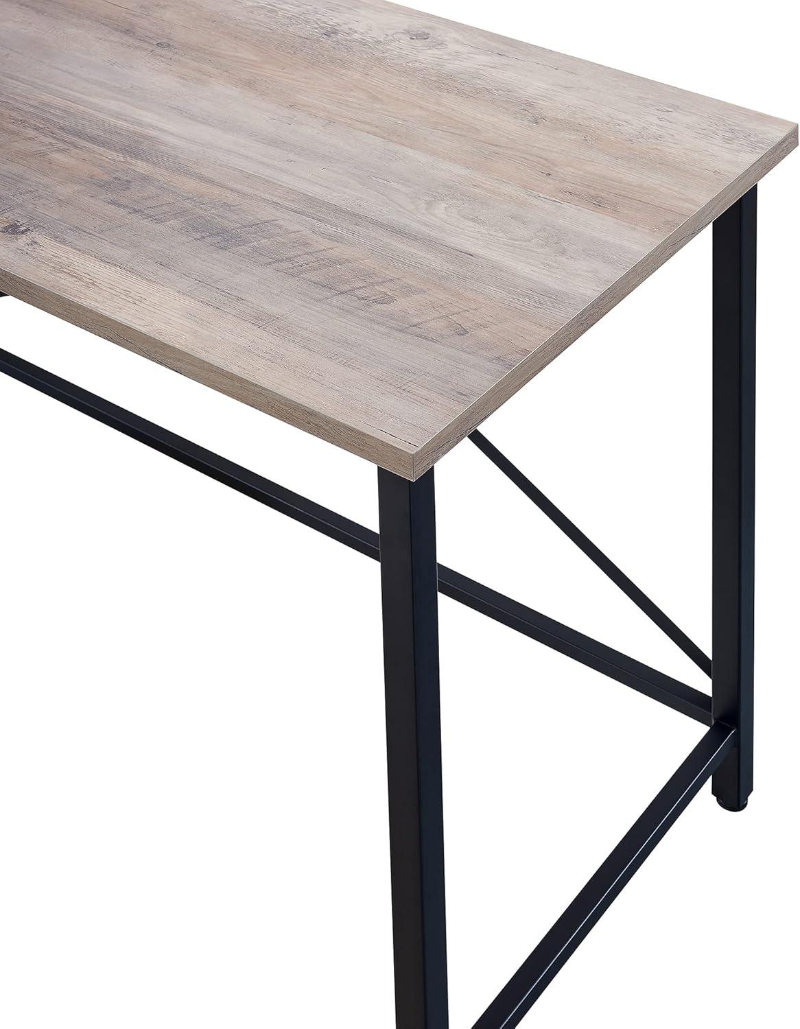 Martina 47" Black and Gray Oak Wood Desk