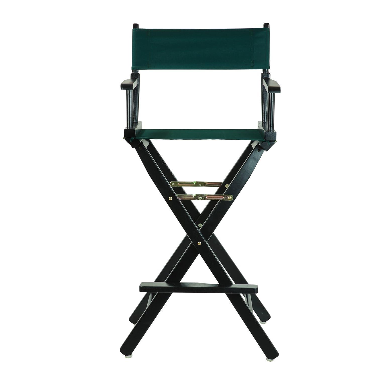 Casual Home 30" Director's Chair Black Frame-with Hunter Green Canvas, Bar Height
