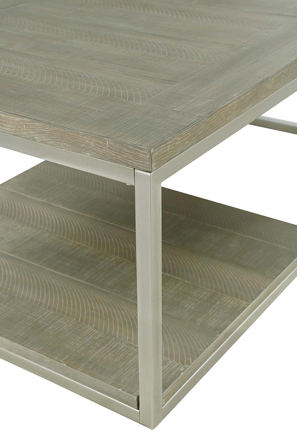 Progressive Furniture Lake Forest II Wood End Table in Musk Gray/Natural