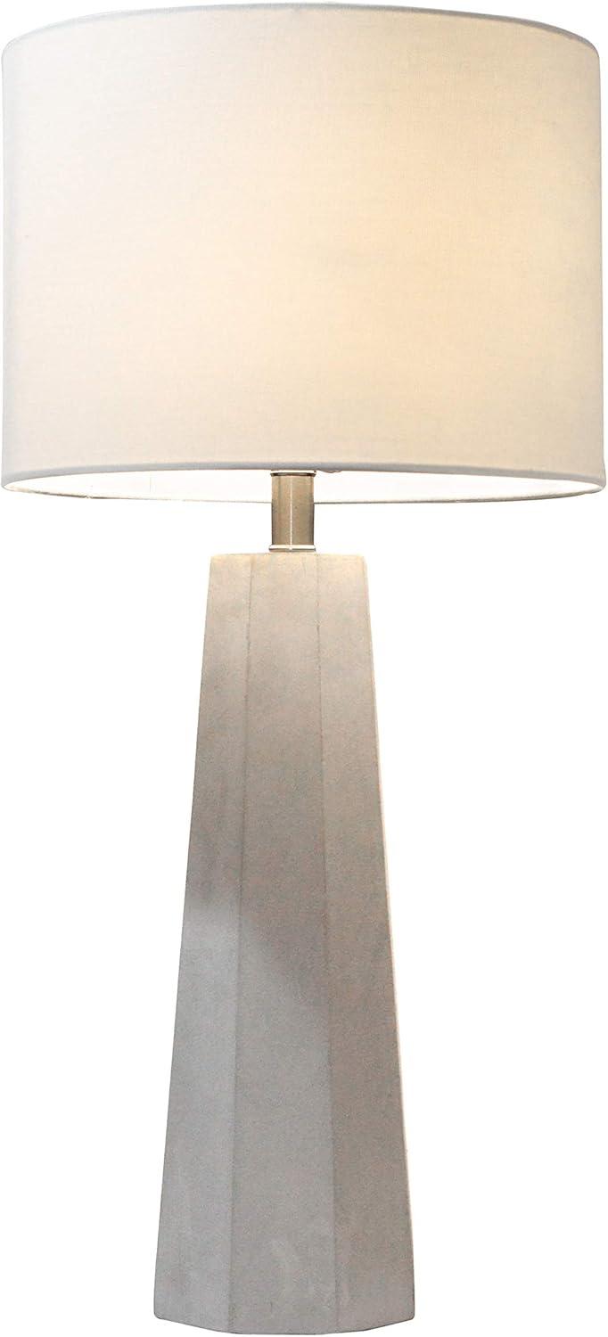Elegant Designs Concrete Table Lamp with Fabric Shade