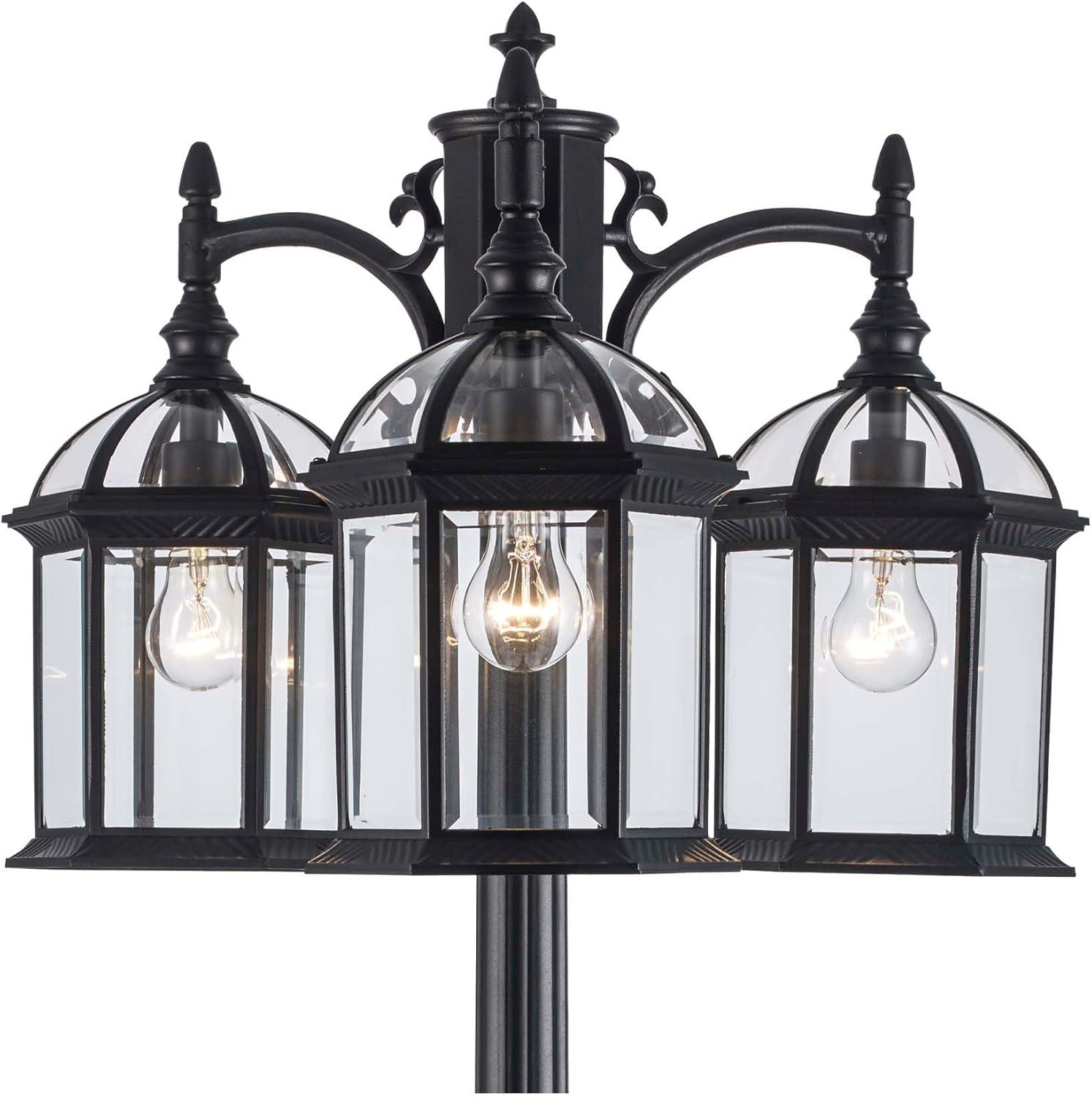 Trans Globe Lighting 4189 3 Light Outdoor Post Lantern - Black