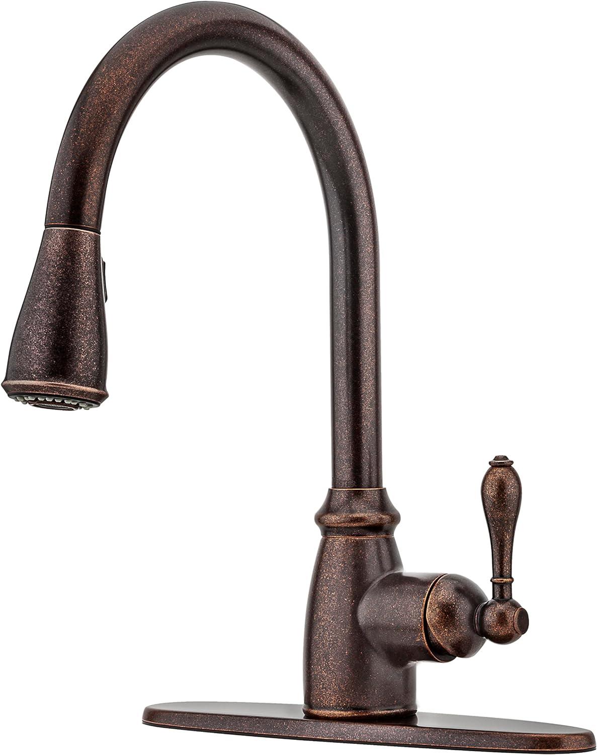 Pfister Canton Single-Handle & Sprayer Kitchen Faucet Rustic Bronze F-529-7CNU