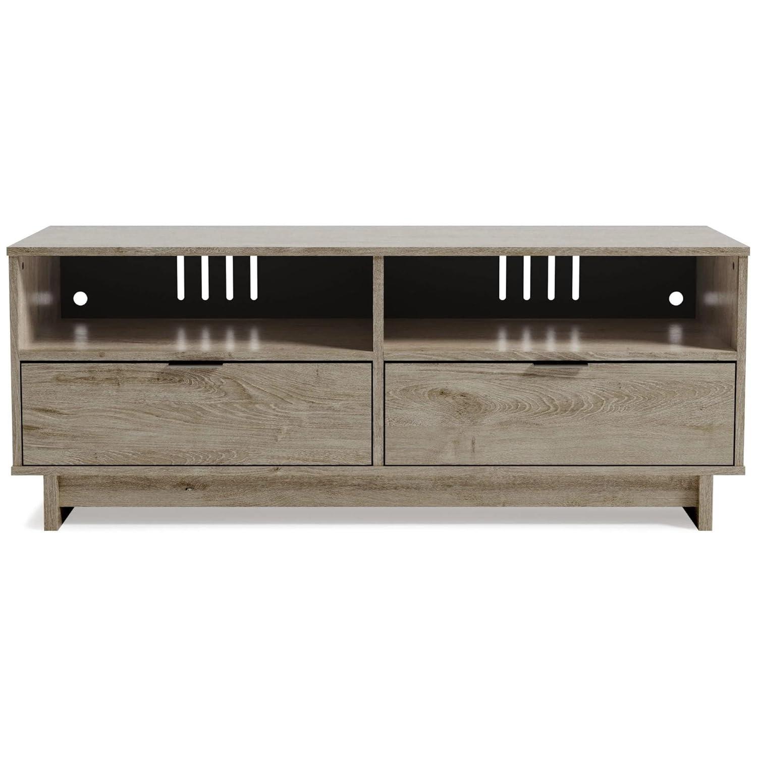 Oliah Medium TV Stand for TVs up to 48" Natural: Media Console with Drawers & Open Shelves - Signature Design by Ashley