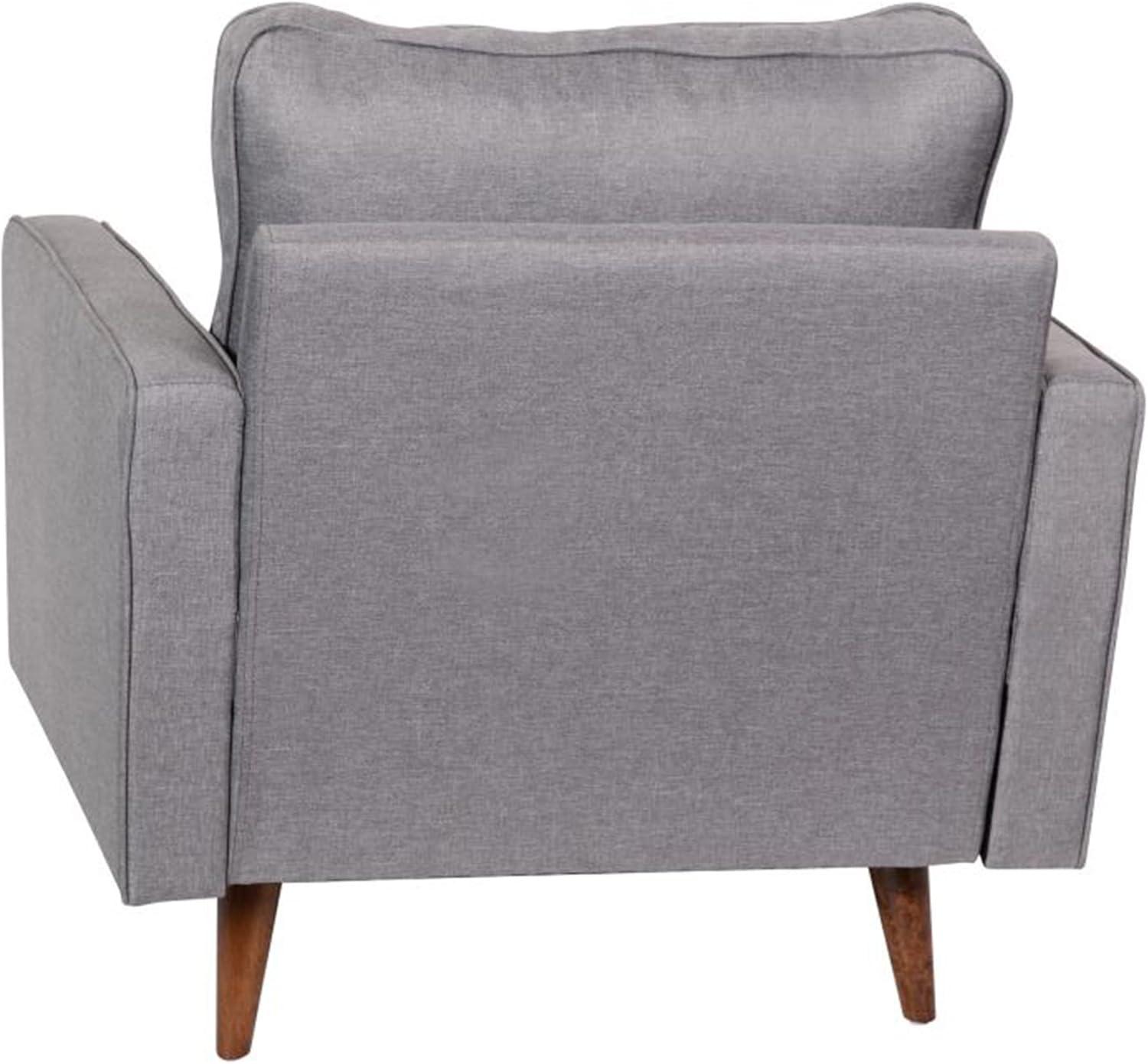 Slate Gray Mid-Century Modern Wood Accent Chair