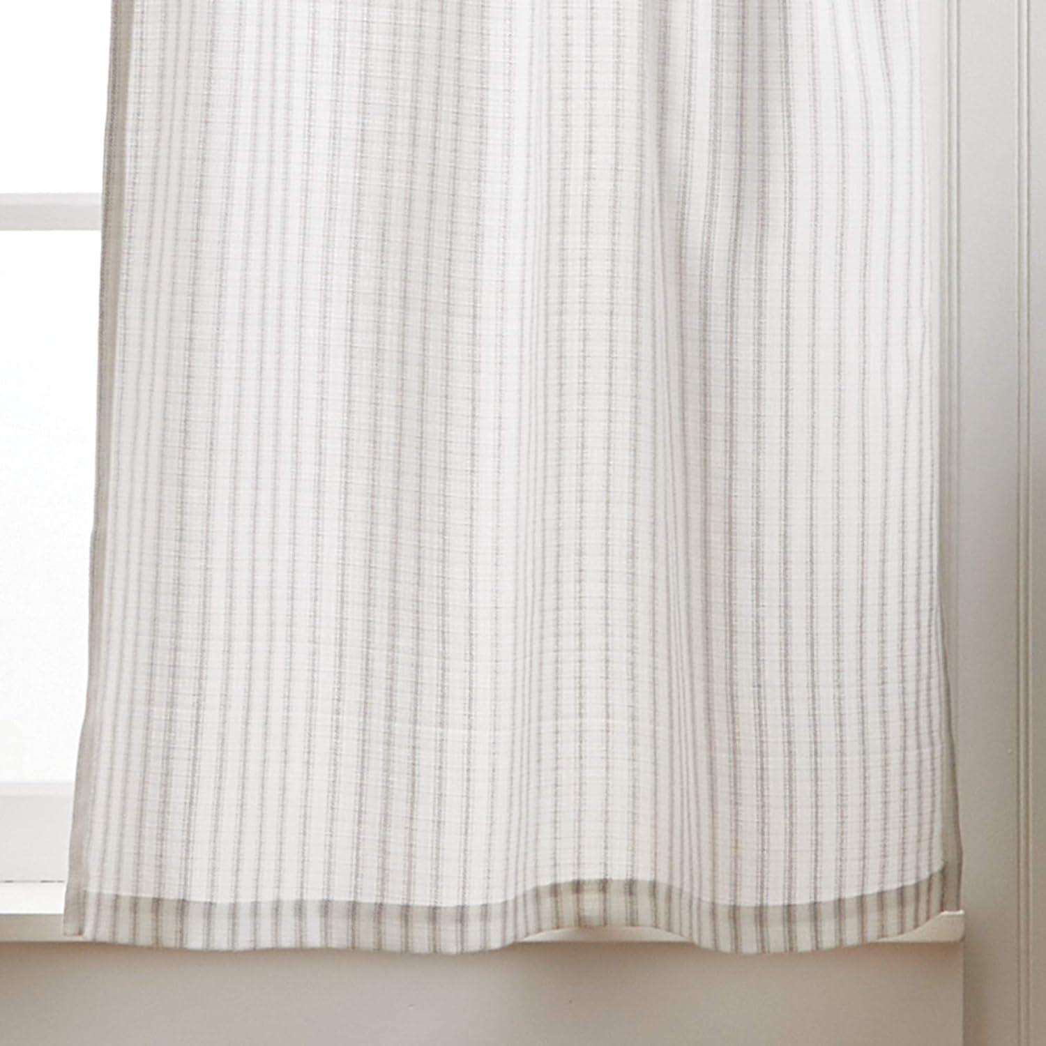 Martha Stewart Ticking Stripe Indigo Tier & Valance Set