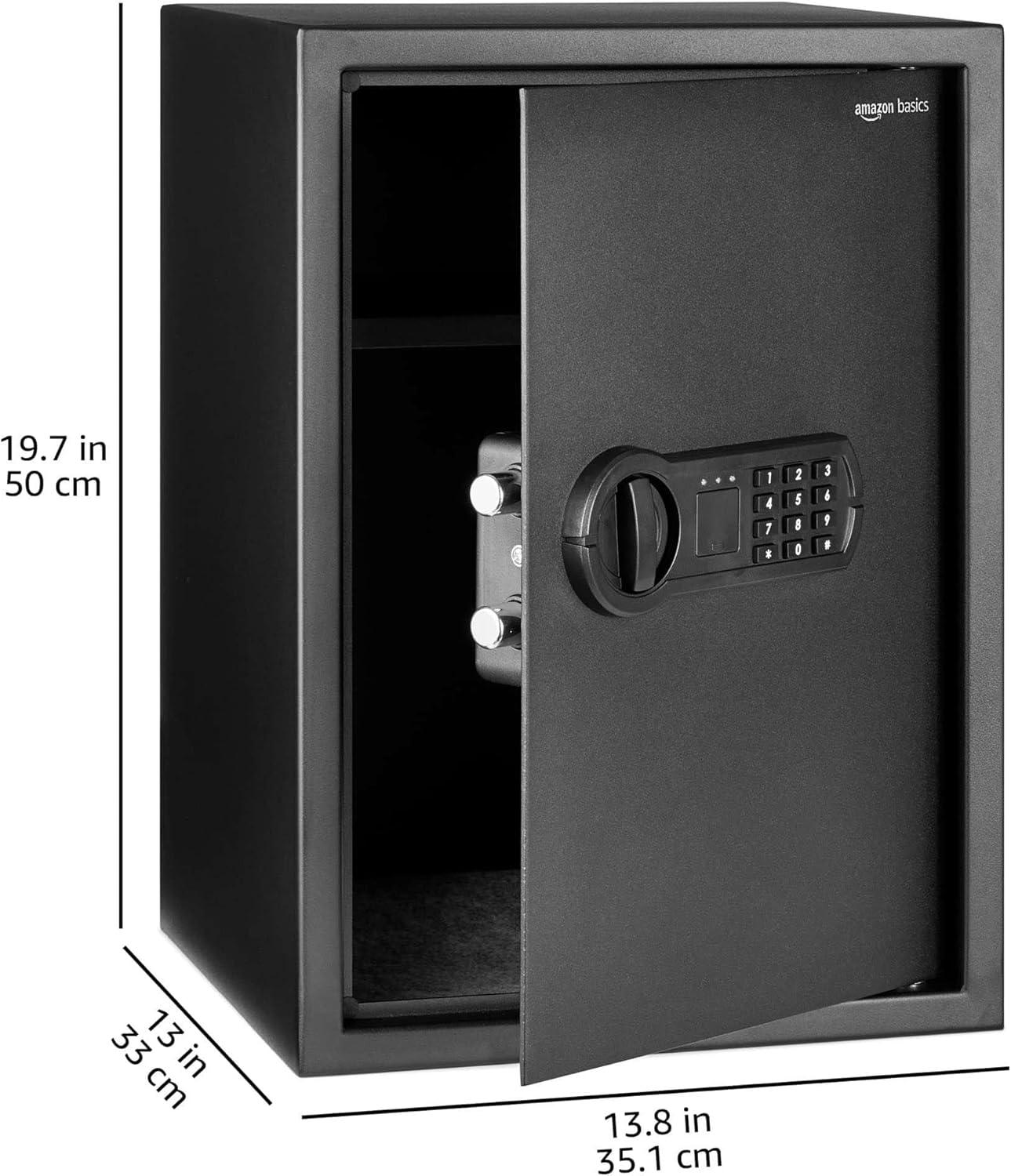 Black Steel Electronic Keypad Lock Safe, 1.8 Cubic Feet