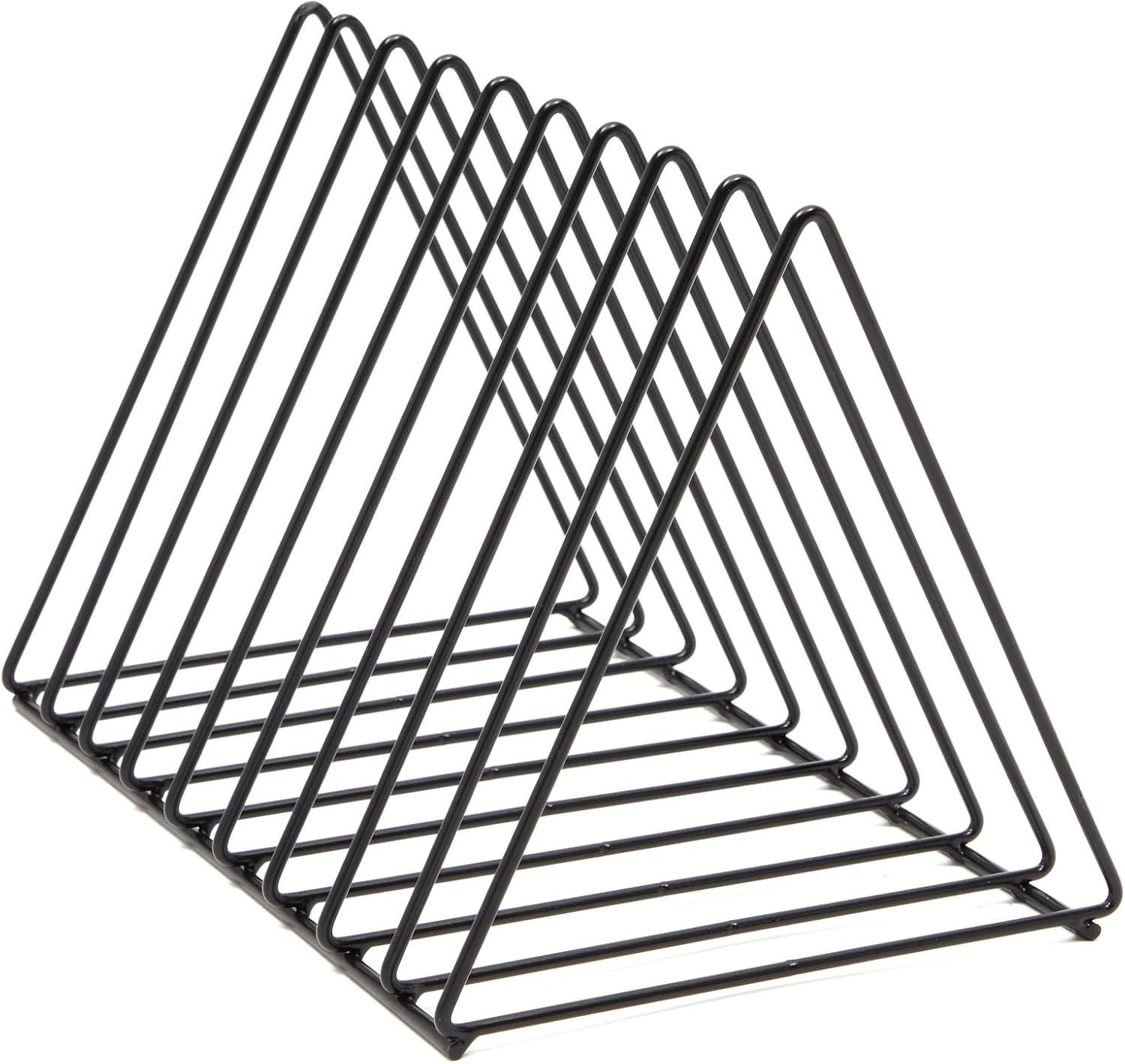 Okuna Outpost 2-Pack File Folder Organizer for Desk - Triangle Holder for Magazines and Notebooks (Black)