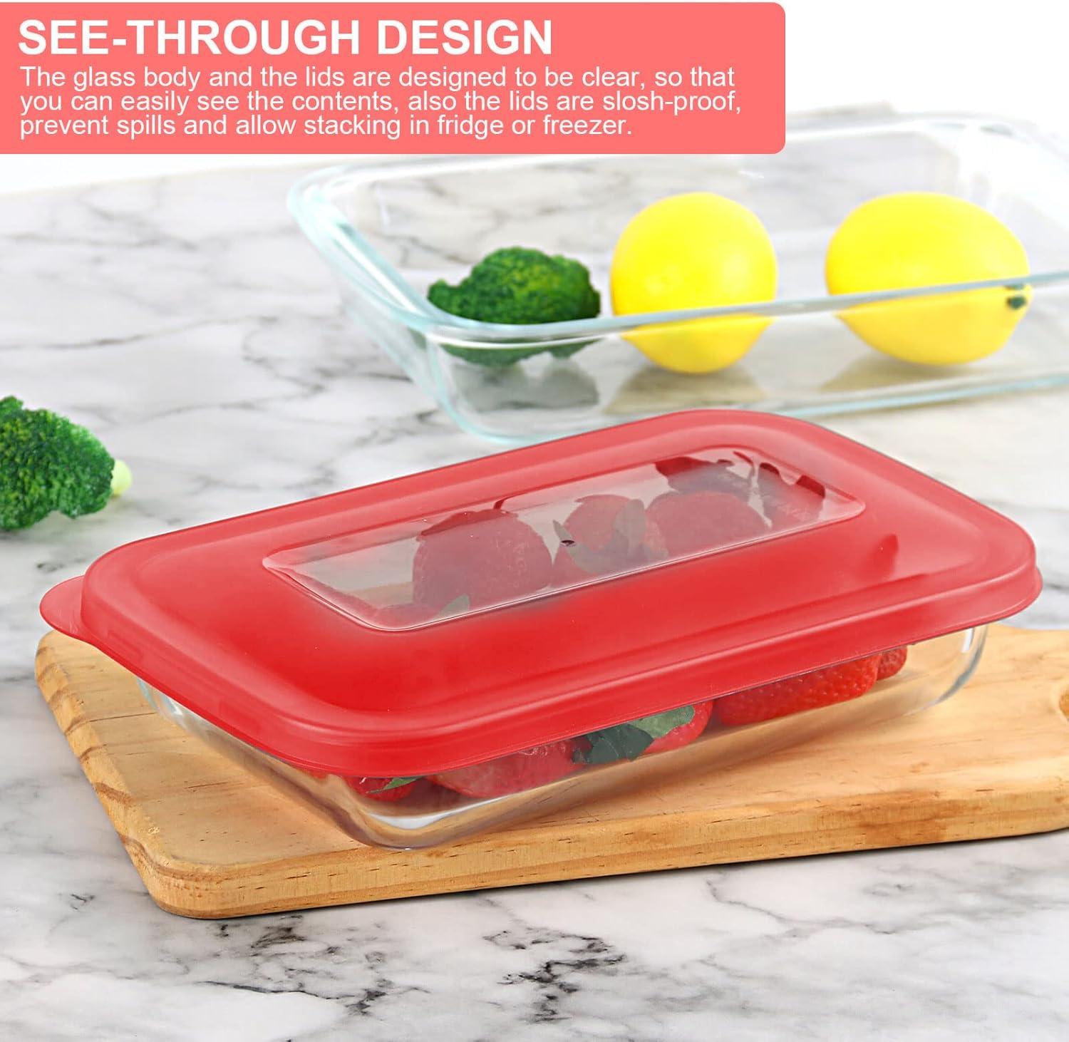 8-Piece Glass Baking Dish Set with Lids