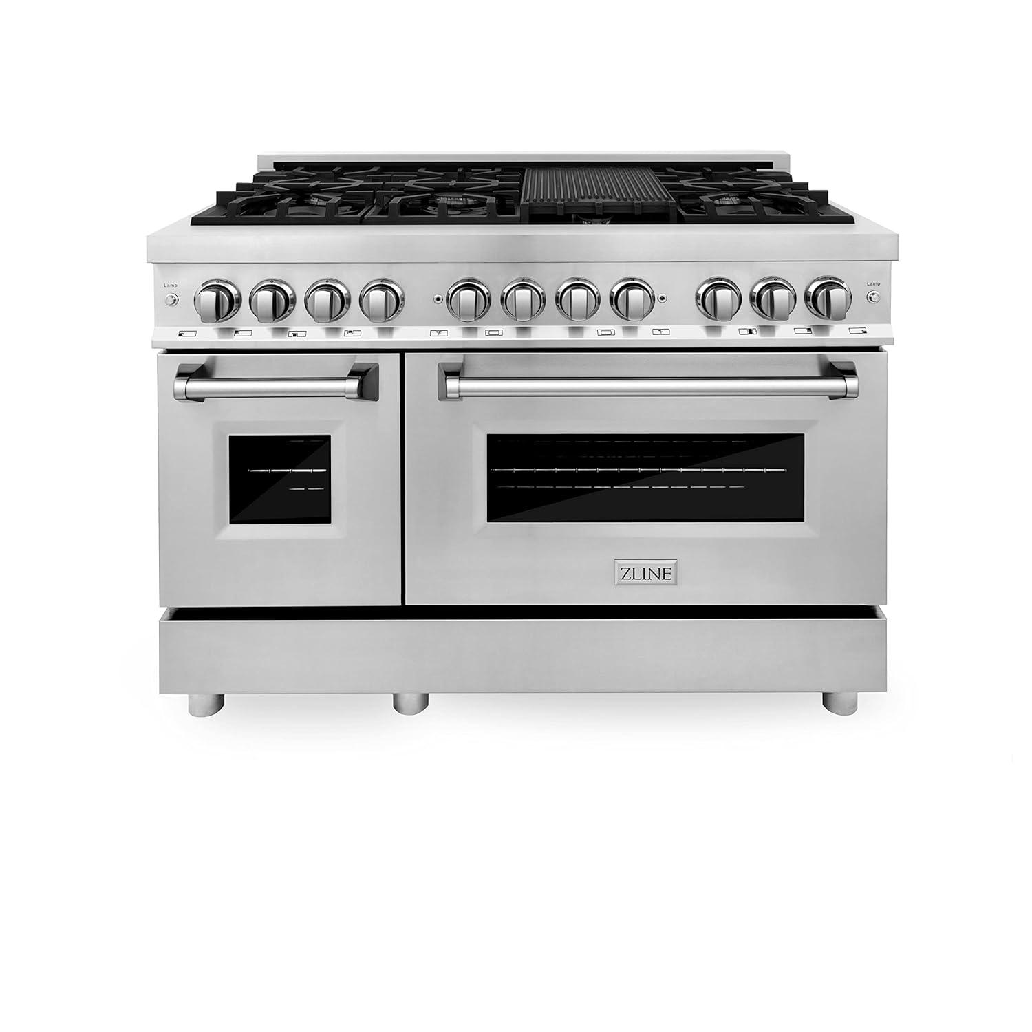 ZLINE 48 in. Legacy Dual Fuel Range w/ 7 Burner Cooktop & 2 Ovens w/ Doors