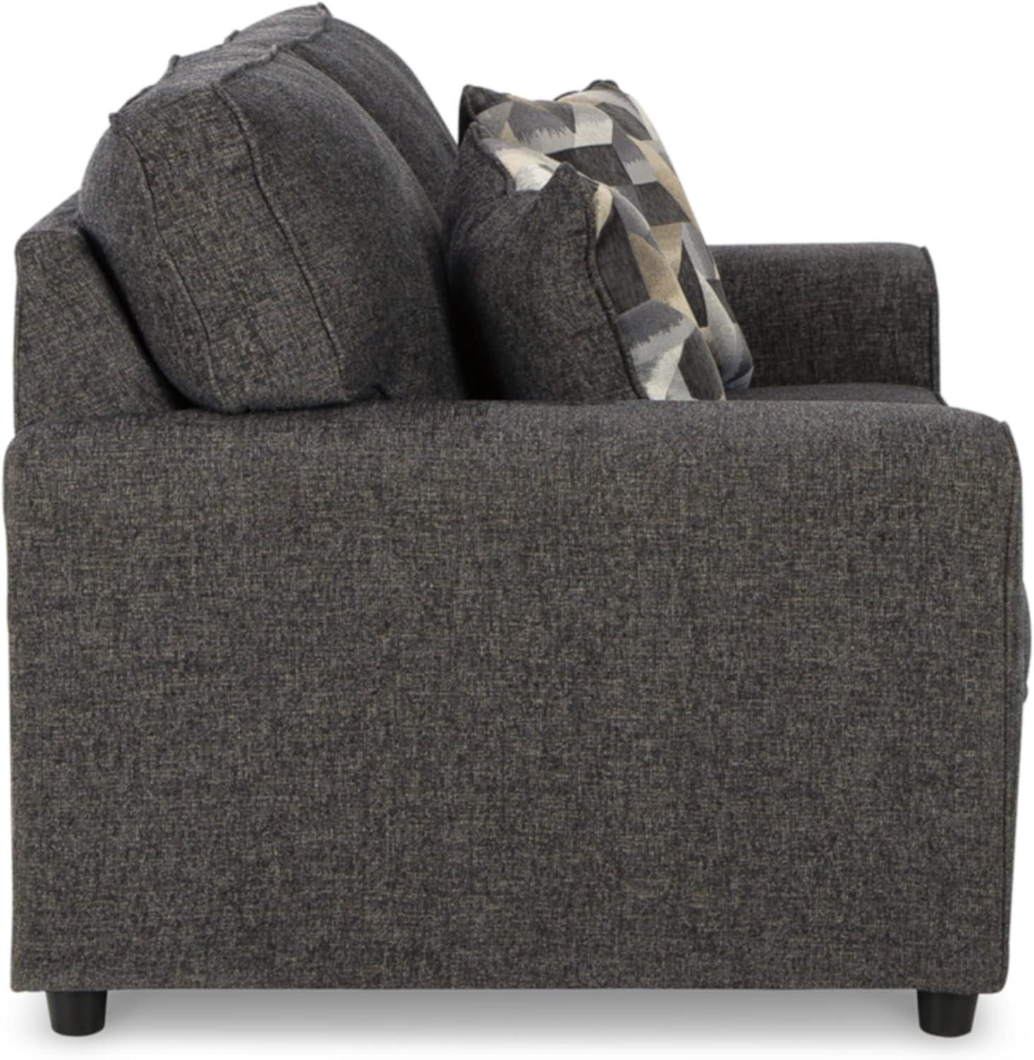 Ashley Furniture Cascilla Contemporary Fabric & Wood Loveseat in Gray