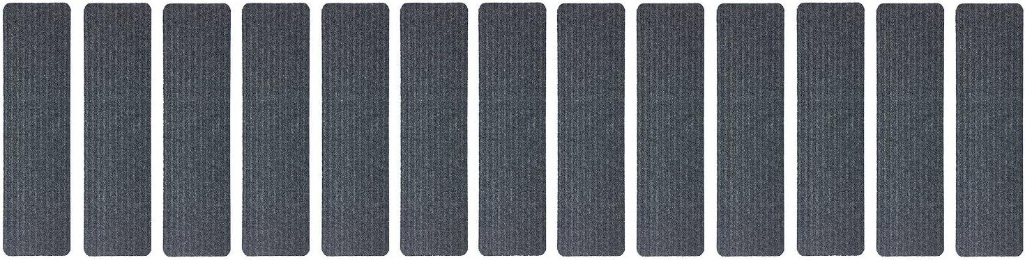 Stair Treads Collection Indoor Skid Slip Resistant Carpet Stair Tread Treads (Dark Grey, Set of 13 (8 in x 30 in))