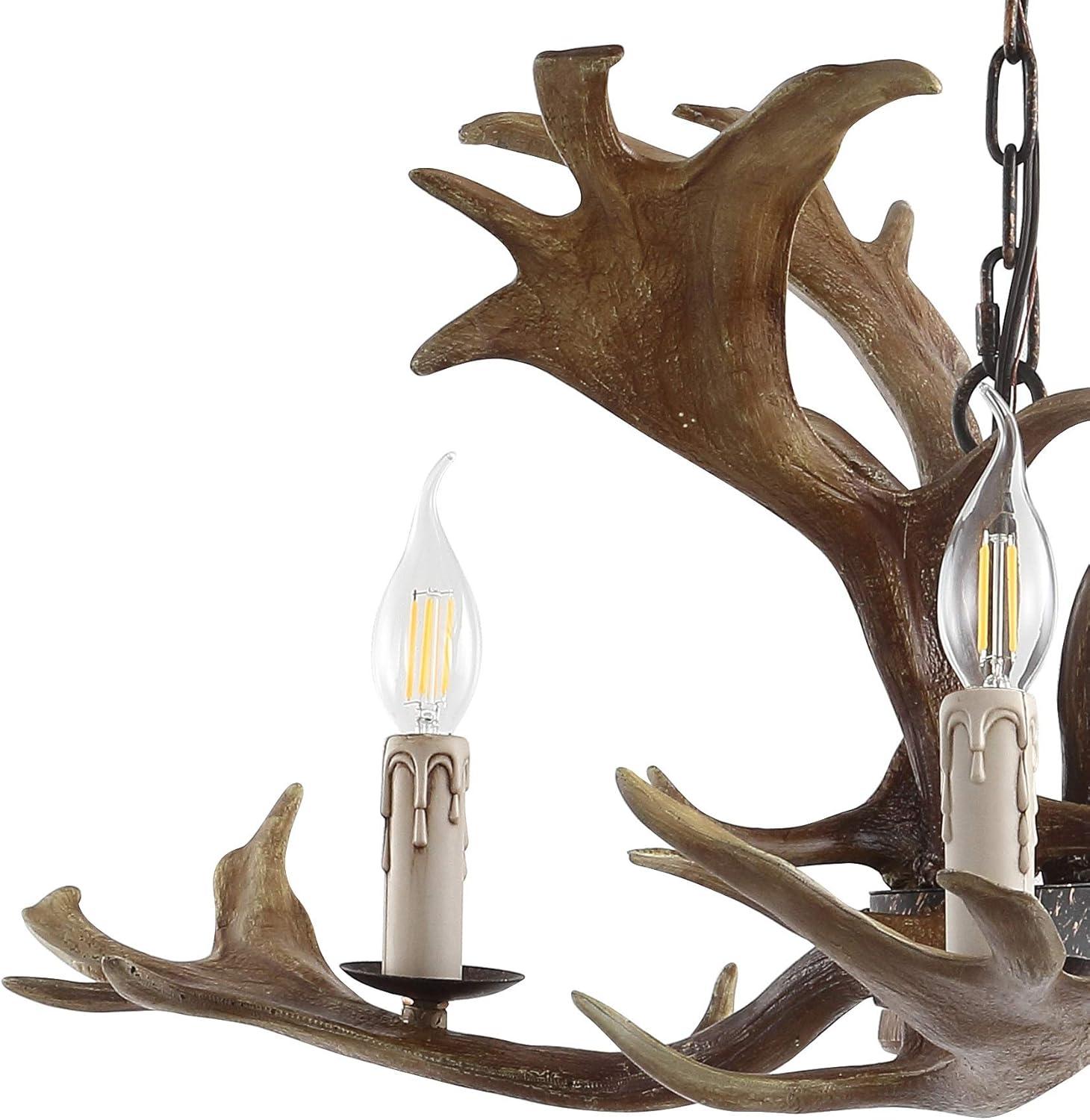 JONATHAN Y Speller Adjustable Resin Antler 3-Light LED Chandelier