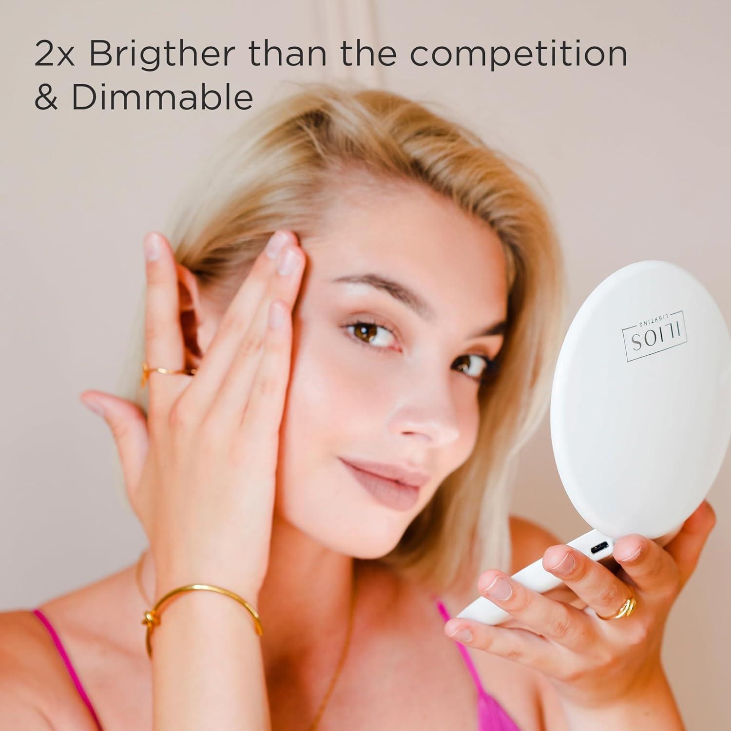 White 5-Inch LED Compact Mirror with 1x and 10x Magnification