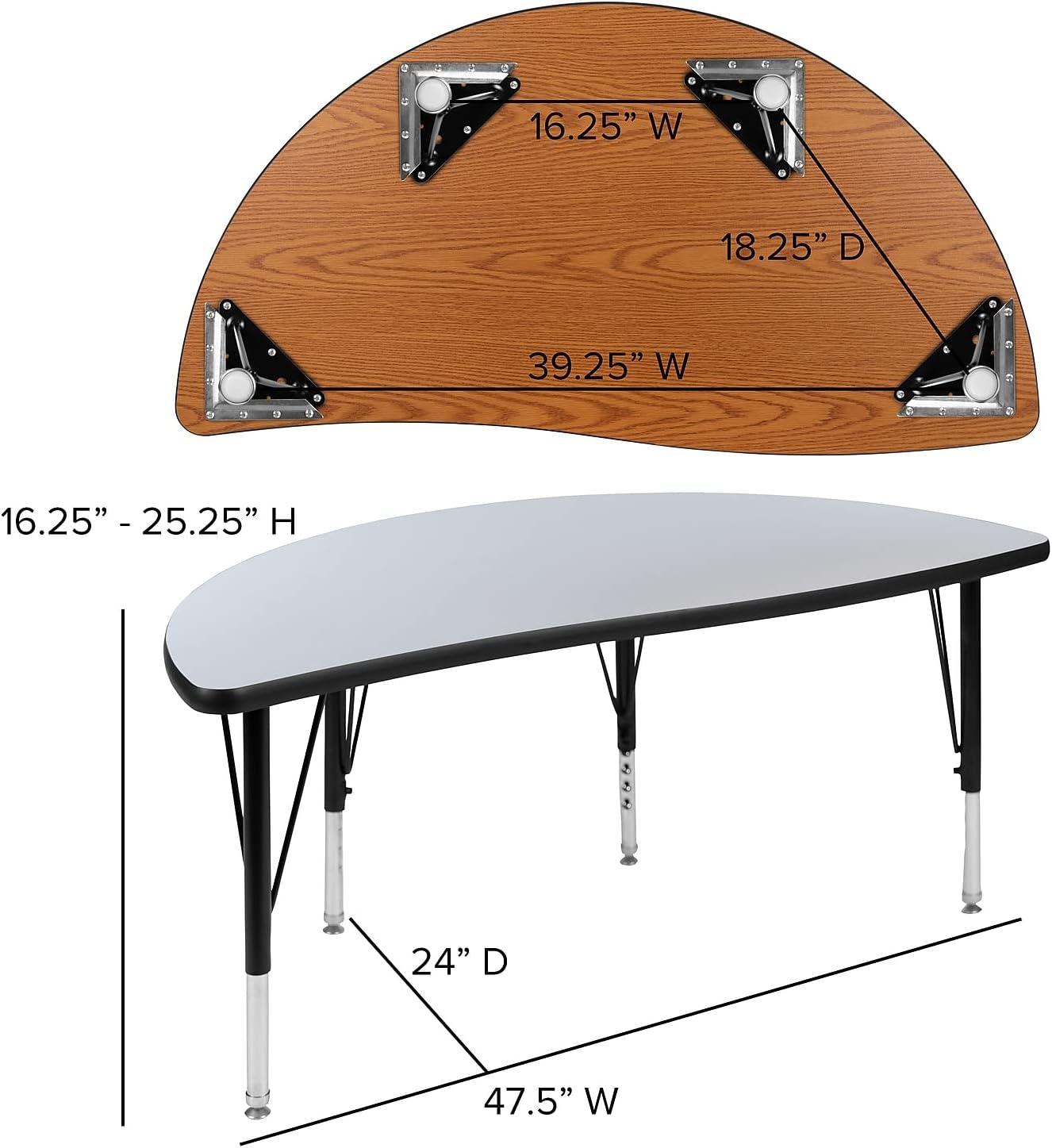 Goddard 48" Grey Thermal Laminate Wave Collaborative Activity Table