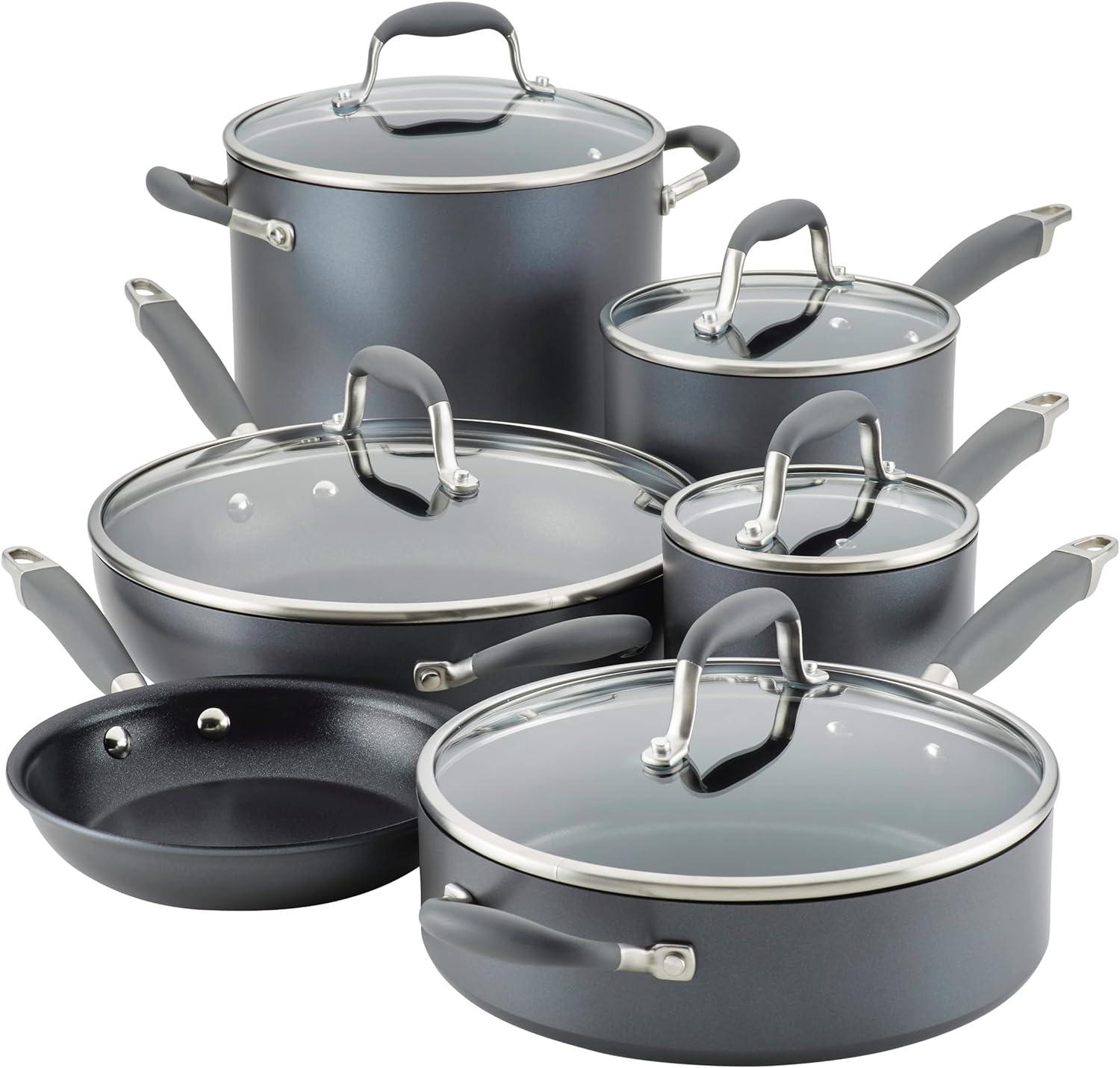 Anolon Anolon Advanced Home Hard Anodized Nonstick Cookware Set, 11 Piece