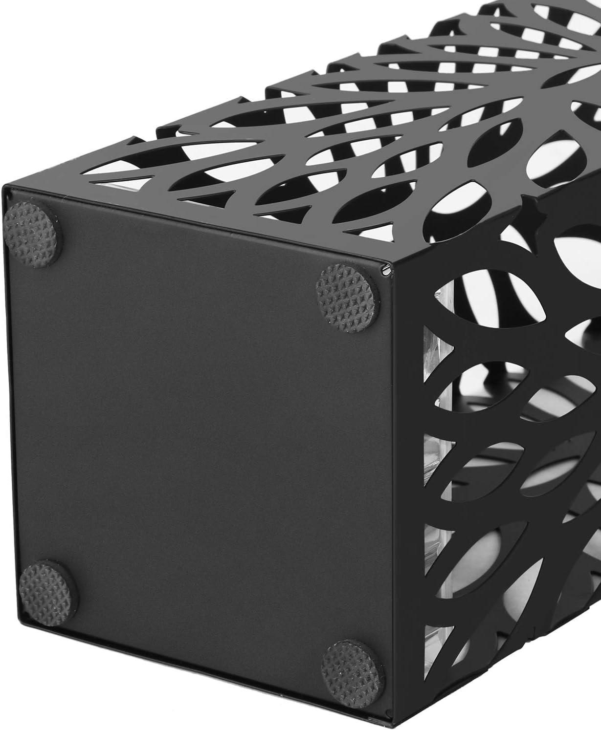 Black Steel Square Umbrella Stand with Detachable Drip Tray