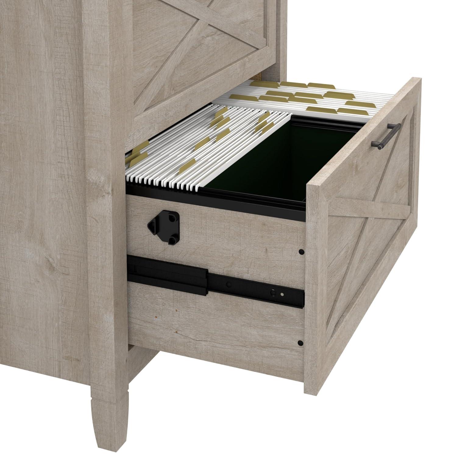 Rosalind Wheeler 2 Drawer Lateral File Cabinet In Washed Gray | Document Storage For Home Office | Accent Chest With Drawers | Wayfair