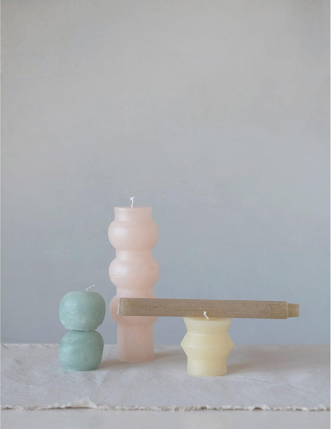 Creative Co-Op Unscented Pleated Taper Candles in Box, Set of 12
