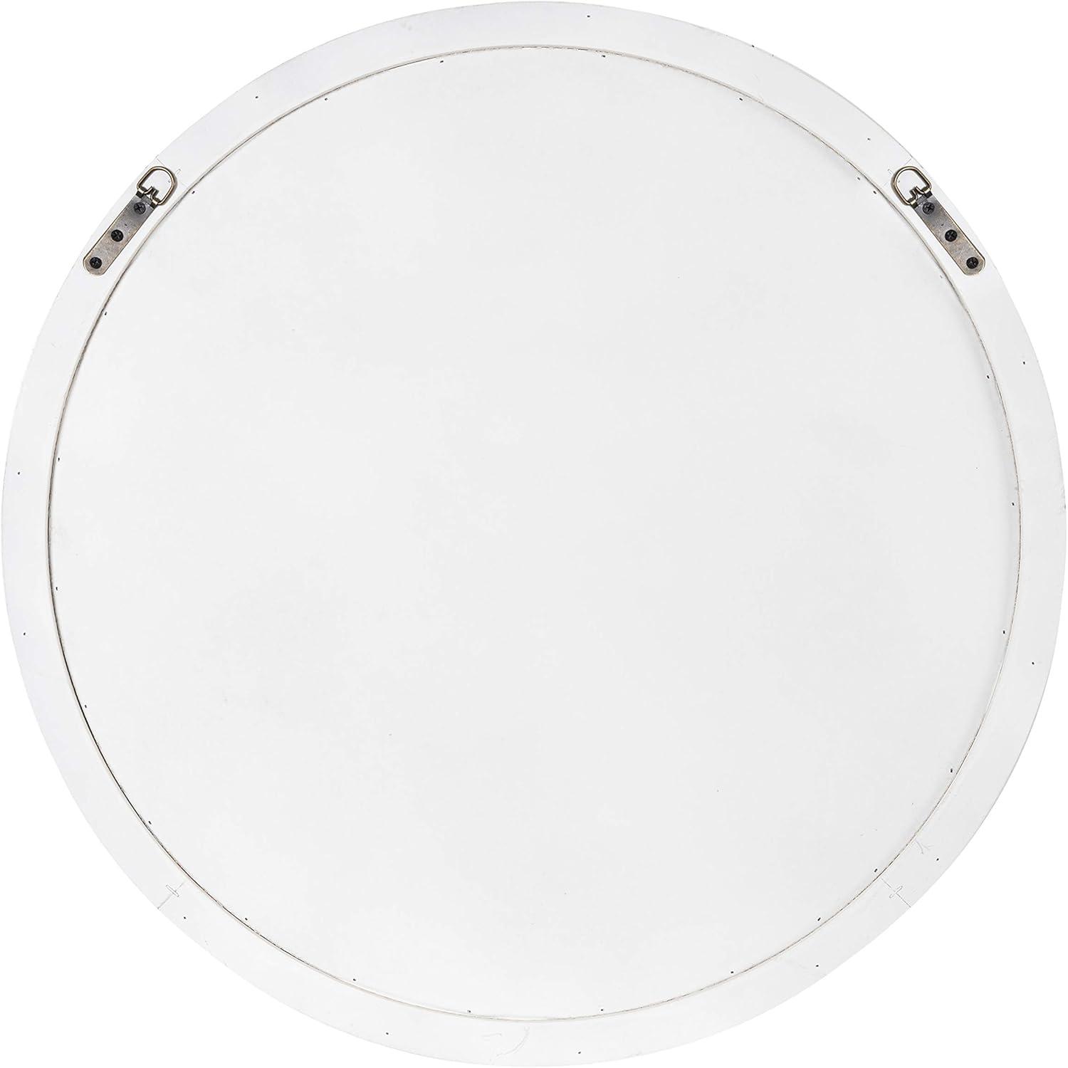 WallBeyond 28" Wood Round Mirror White