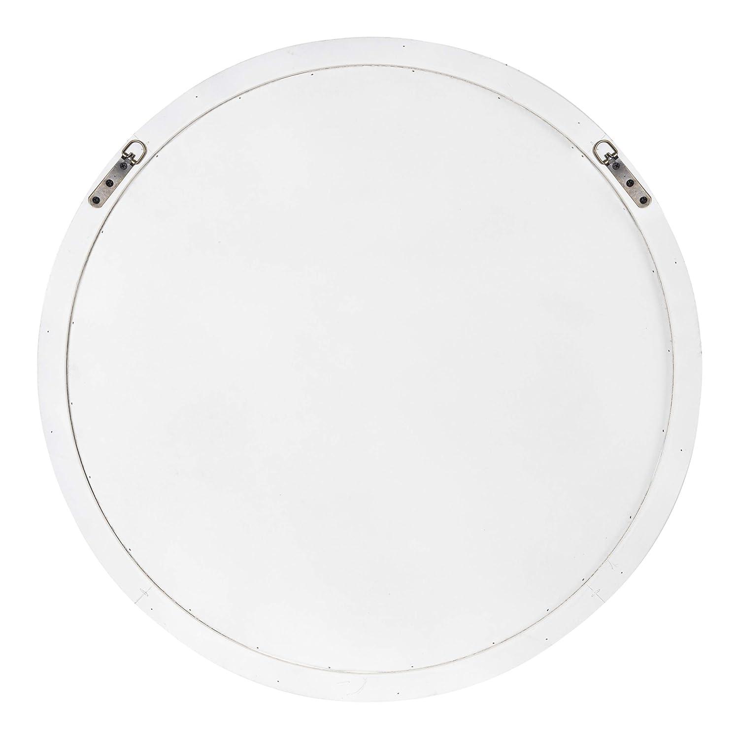 WallBeyond 28" Wood Round Mirror White