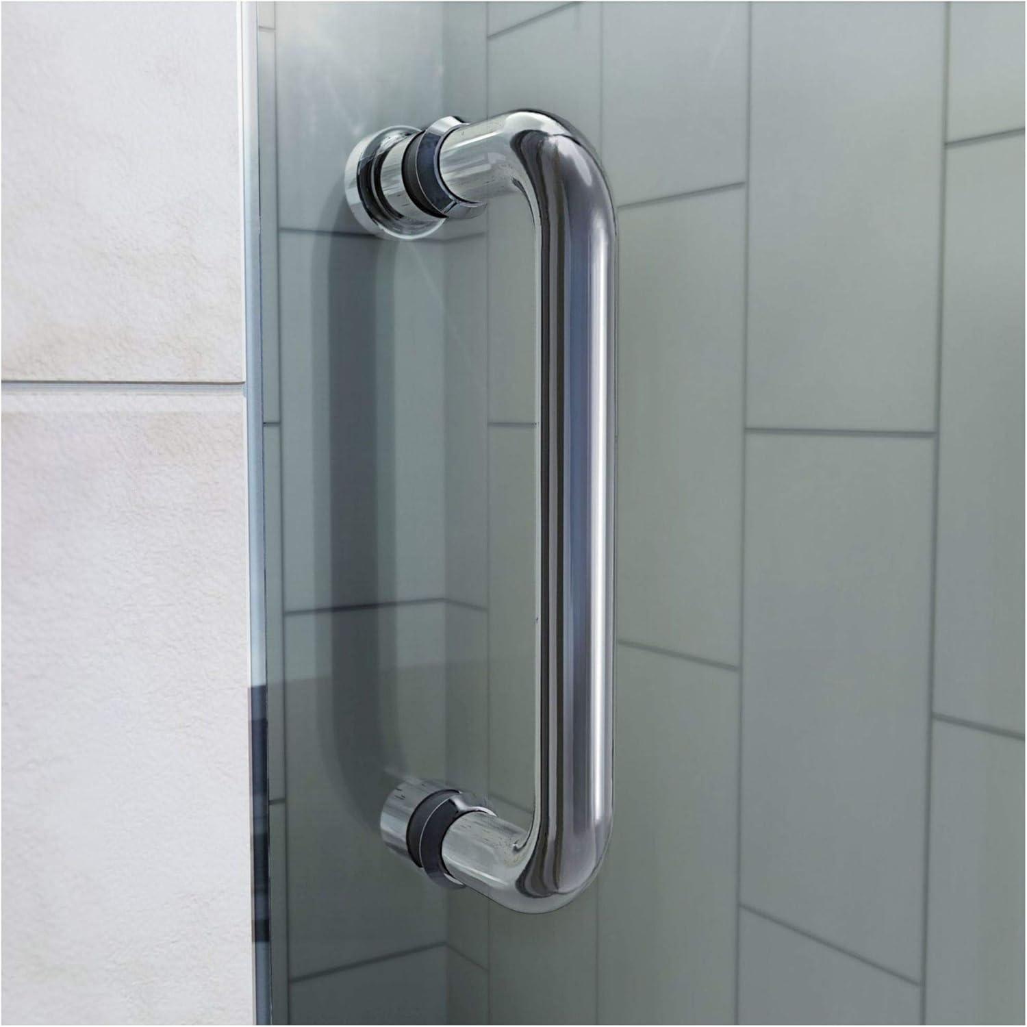 Flex 60" Brushed Nickel Frameless Pivot Shower Door with Clear Glass