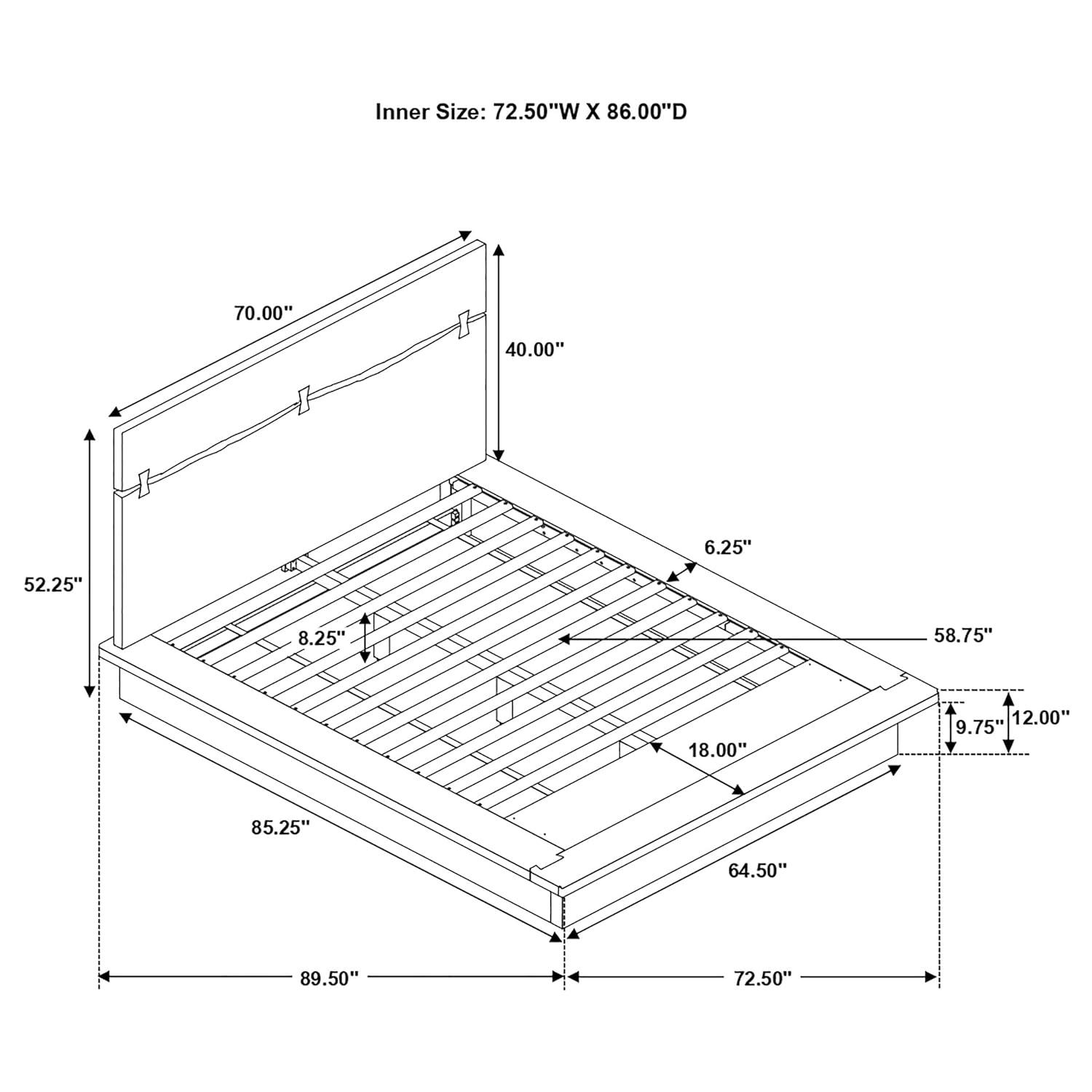 Winslow Queen Bed Smokey Walnut and Coffee Bean