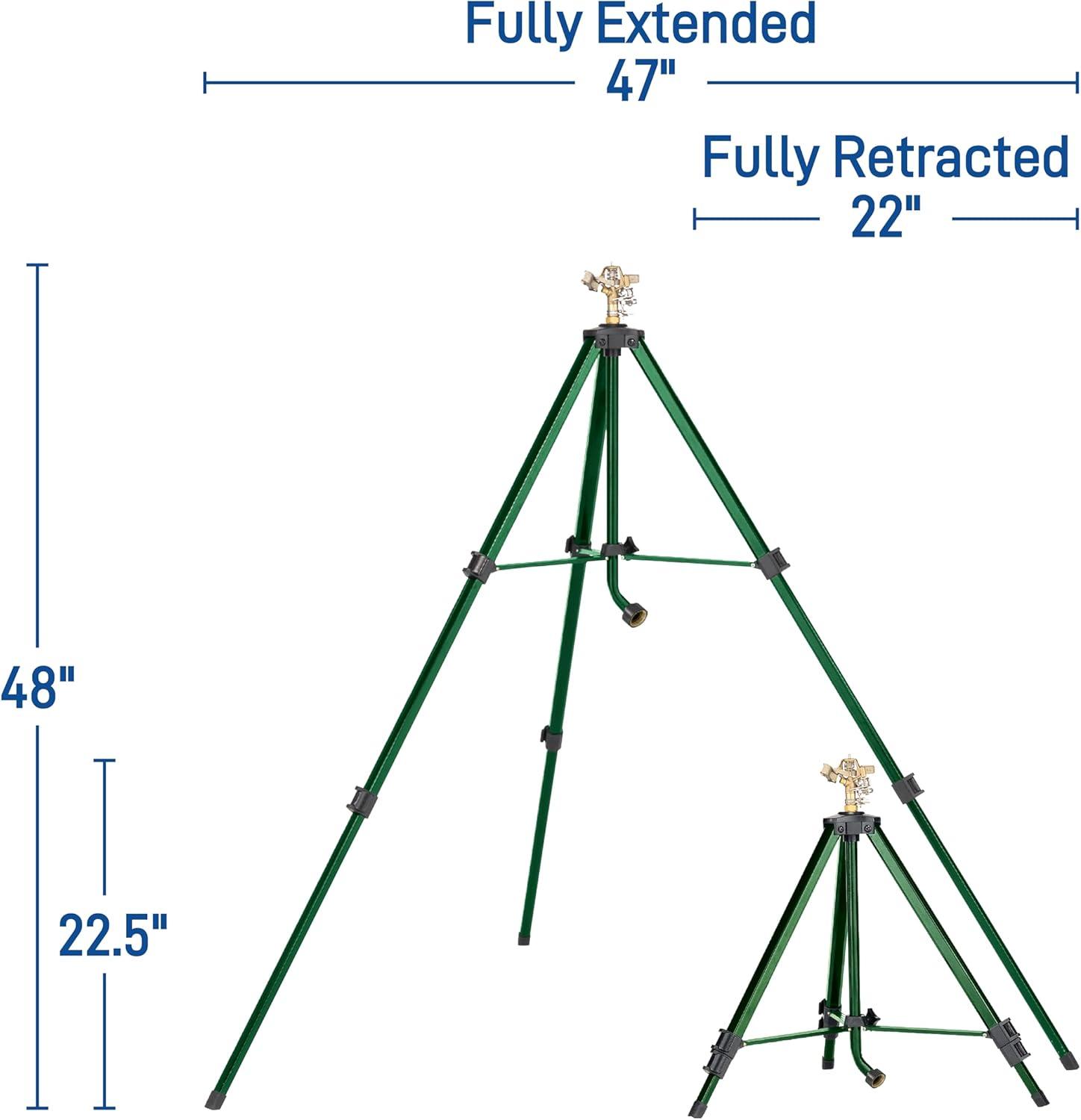 Multicolor Adjustable Full-Circle Brass Impulse Sprinkler on Tripod