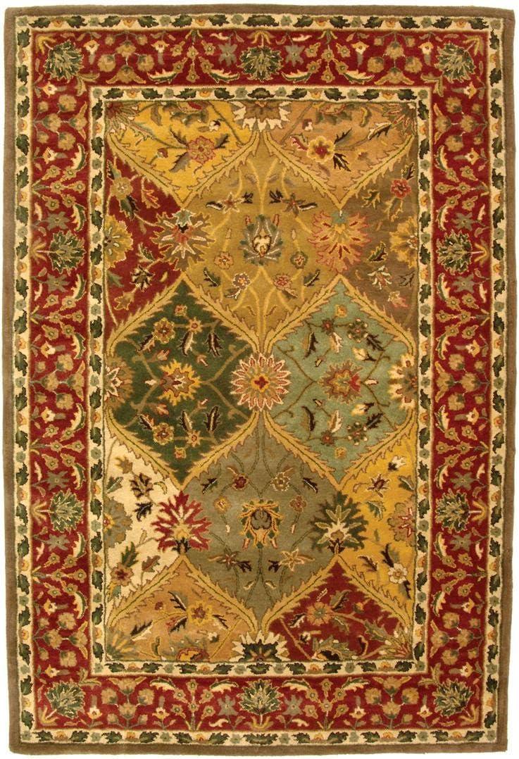 Heritage Multicolor Hand-Tufted Wool Rectangular Area Rug, 5' x 8'