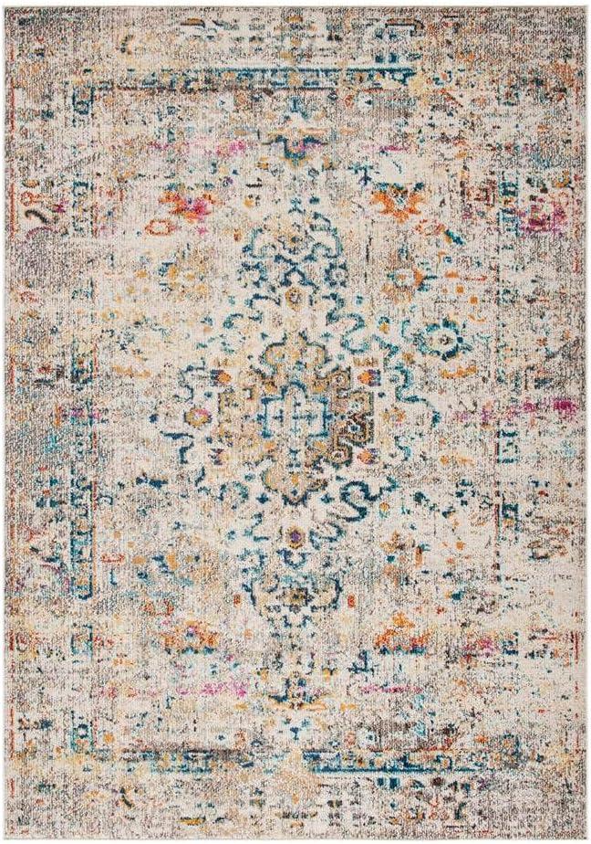 SAFAVIEH Madison Alys Vintage Traditional Area Rug, Grey/Gold, 5'3" x 7'6"