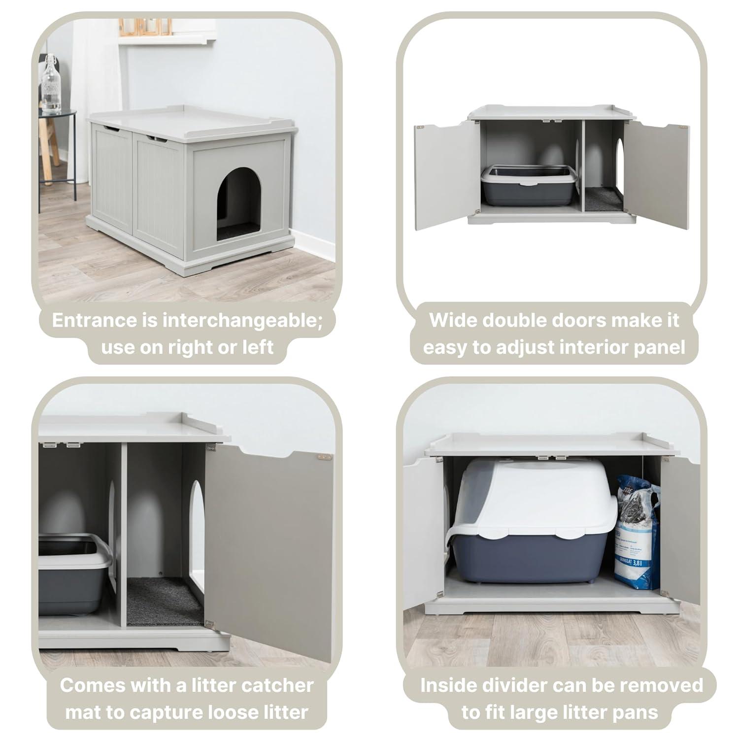 TRIXIE TRIXIE XL Furniture Style Litter Box Enclosure and Pet Home, Hidden Cat Litter Box