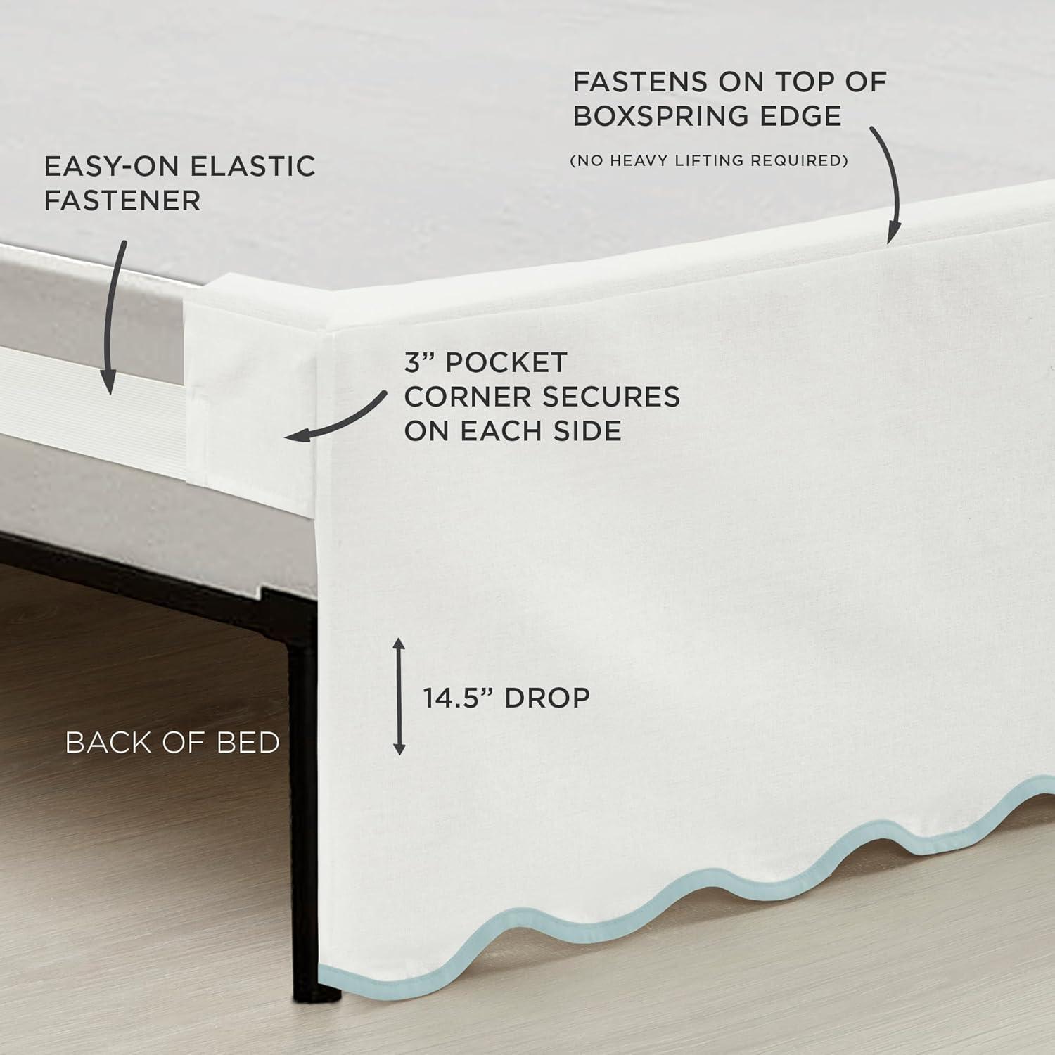 Lush Decor Coastal Chic Scallop Wrap Around Bed Skirt